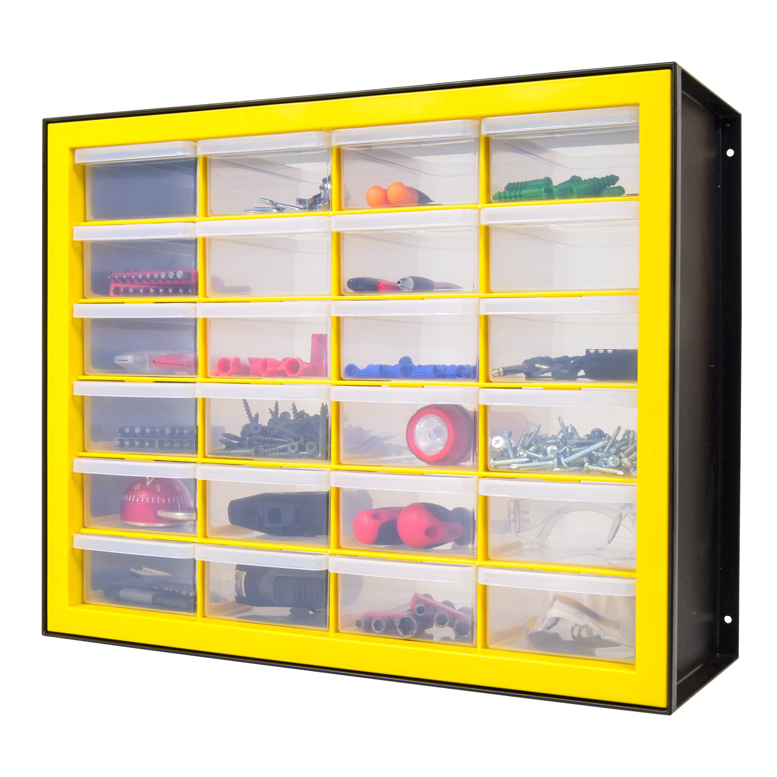 IRIS® Yellow & Black 24-Drawer Parts Cabinet