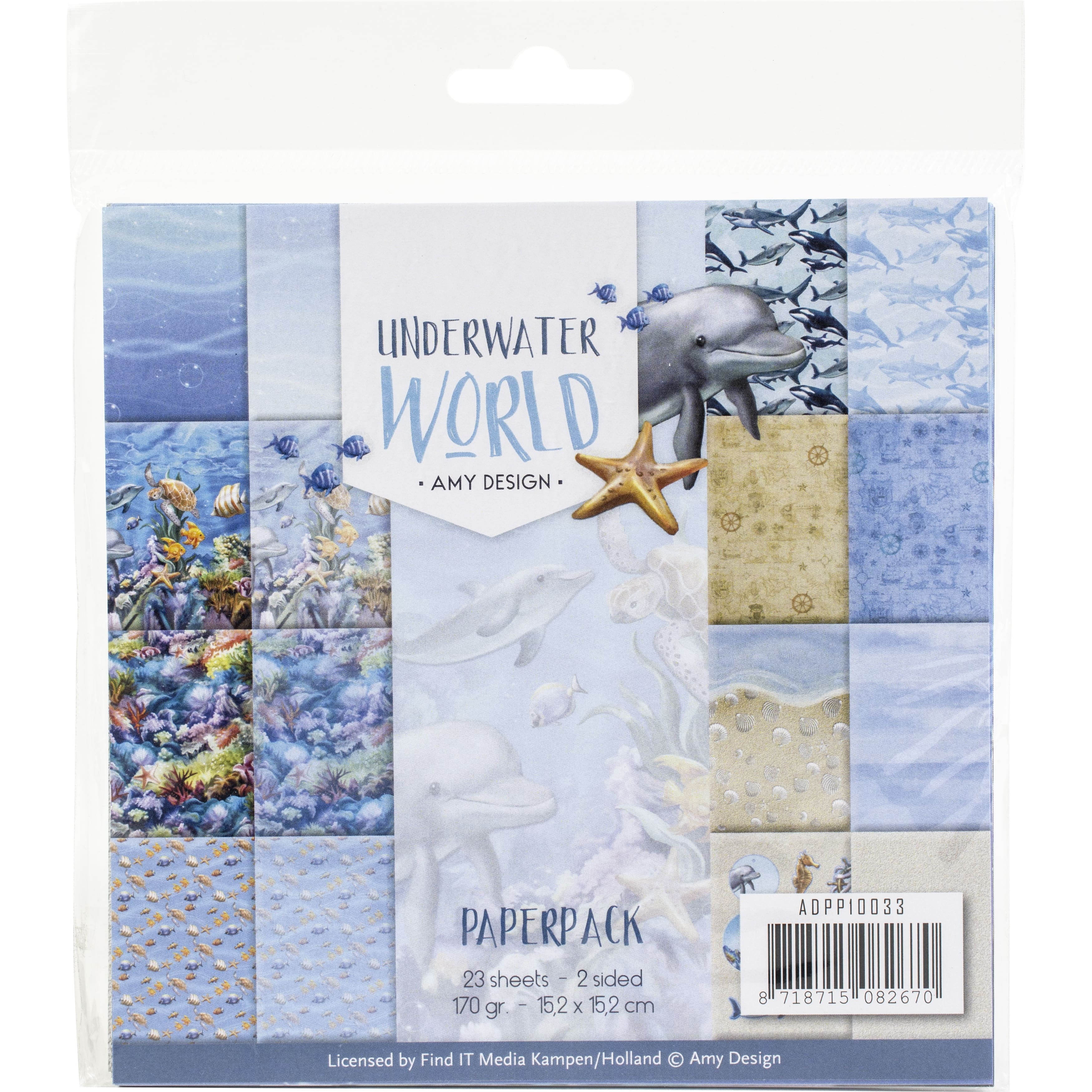 Find It Trading Amy Design Paper Pack 6&#x22;X6&#x22; 23/Pkg-Underwater World, Double-Sided