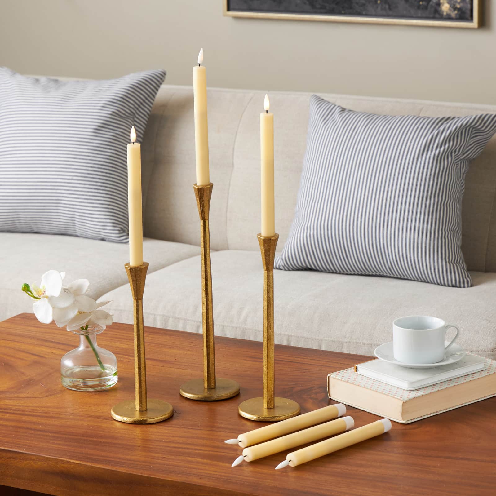 10&#x22; Flameless Wax Candles with Remote Control, 6ct.