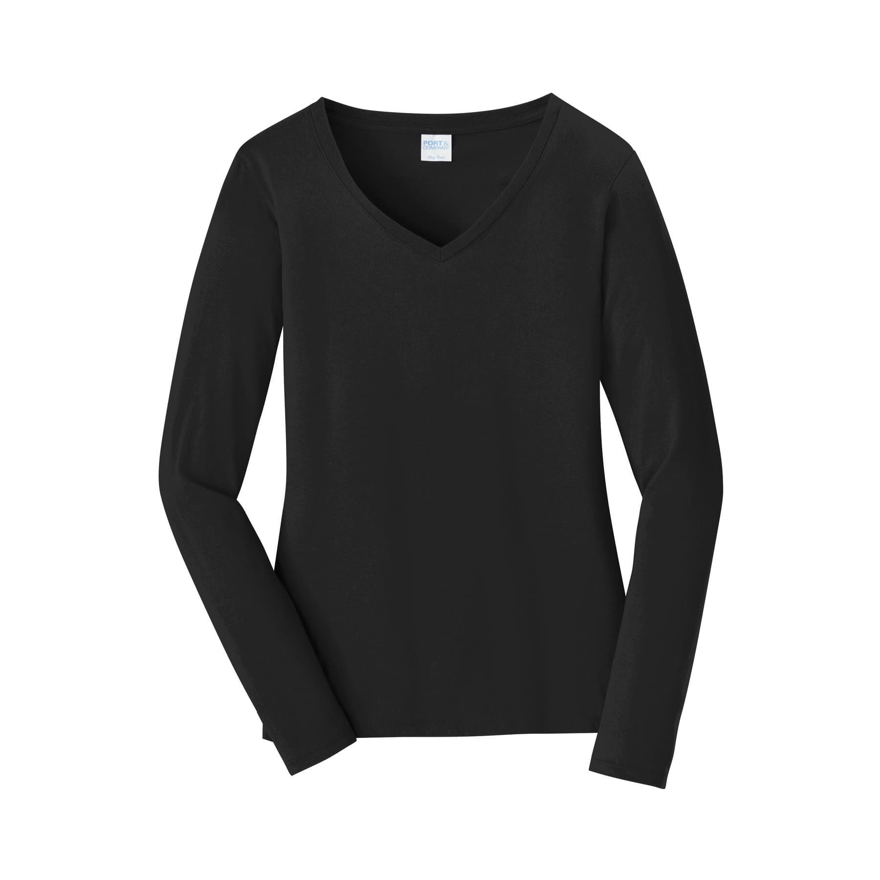 Port &#x26; Company&#xAE; Fan Favorite&#x2122; Ladies Long Sleeve  V-Neck T-Shirt
