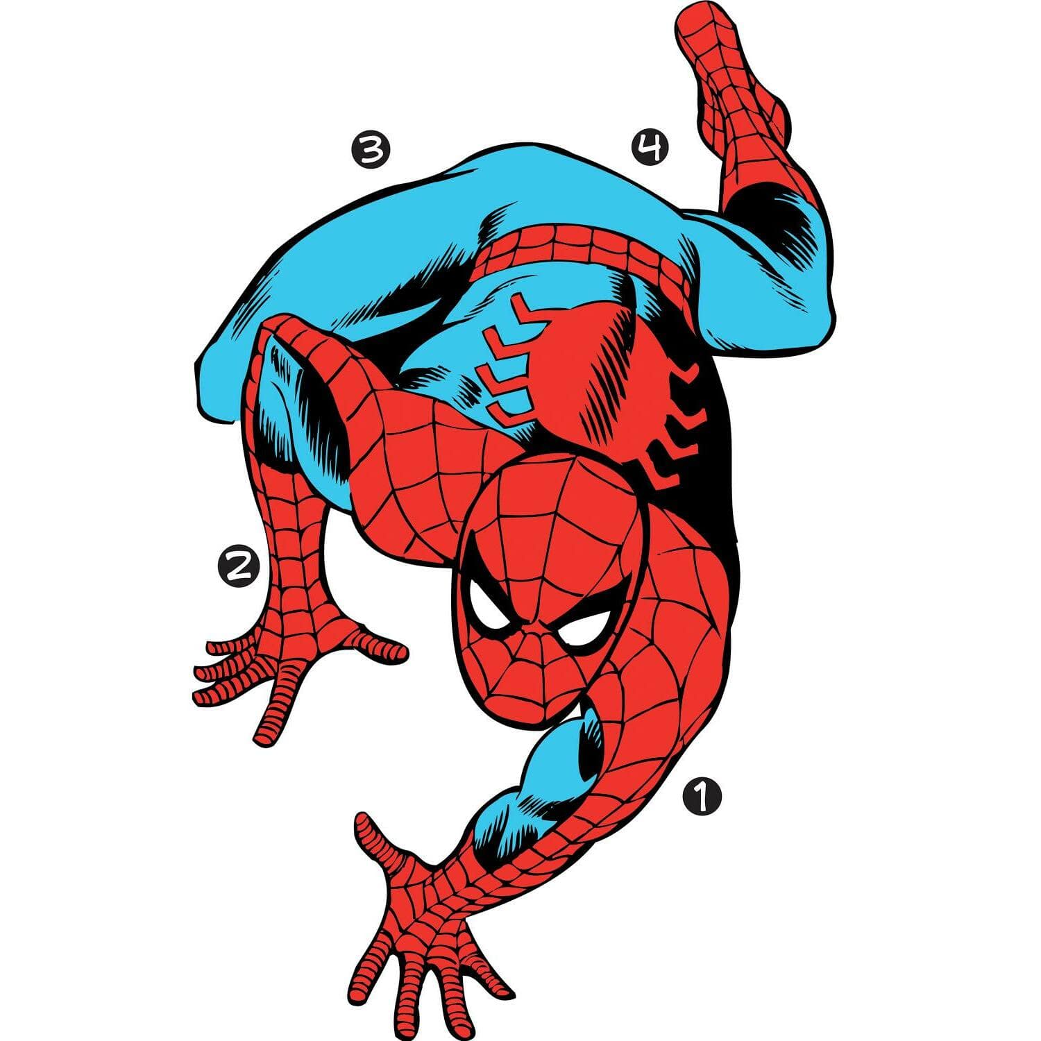 Spiderman Wall Decor Super Hero Web Wall Climb Red Blue 