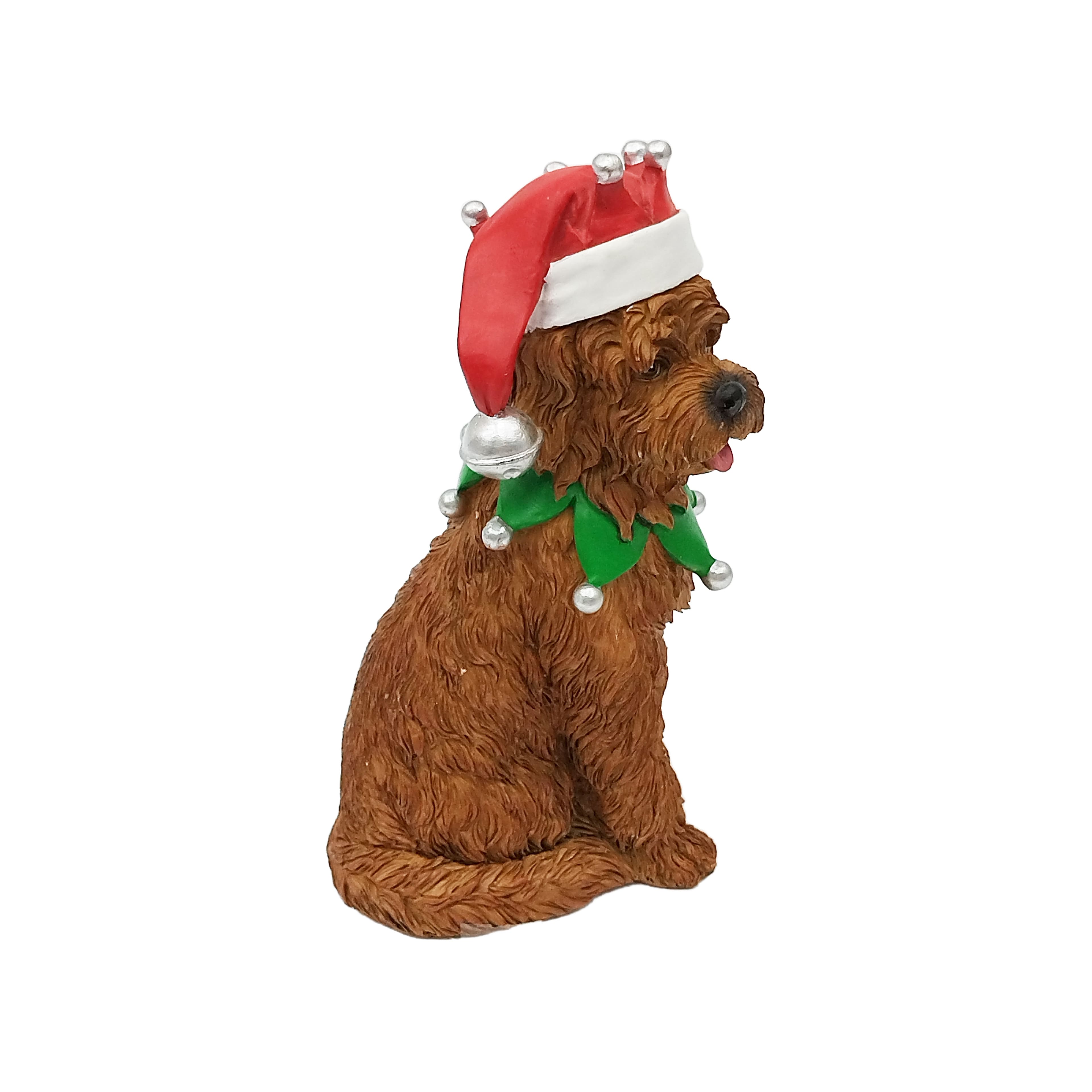 6.75&#x22; Brown Dog in Santa Hat Tabletop D&#xE9;cor by Ashland&#xAE;