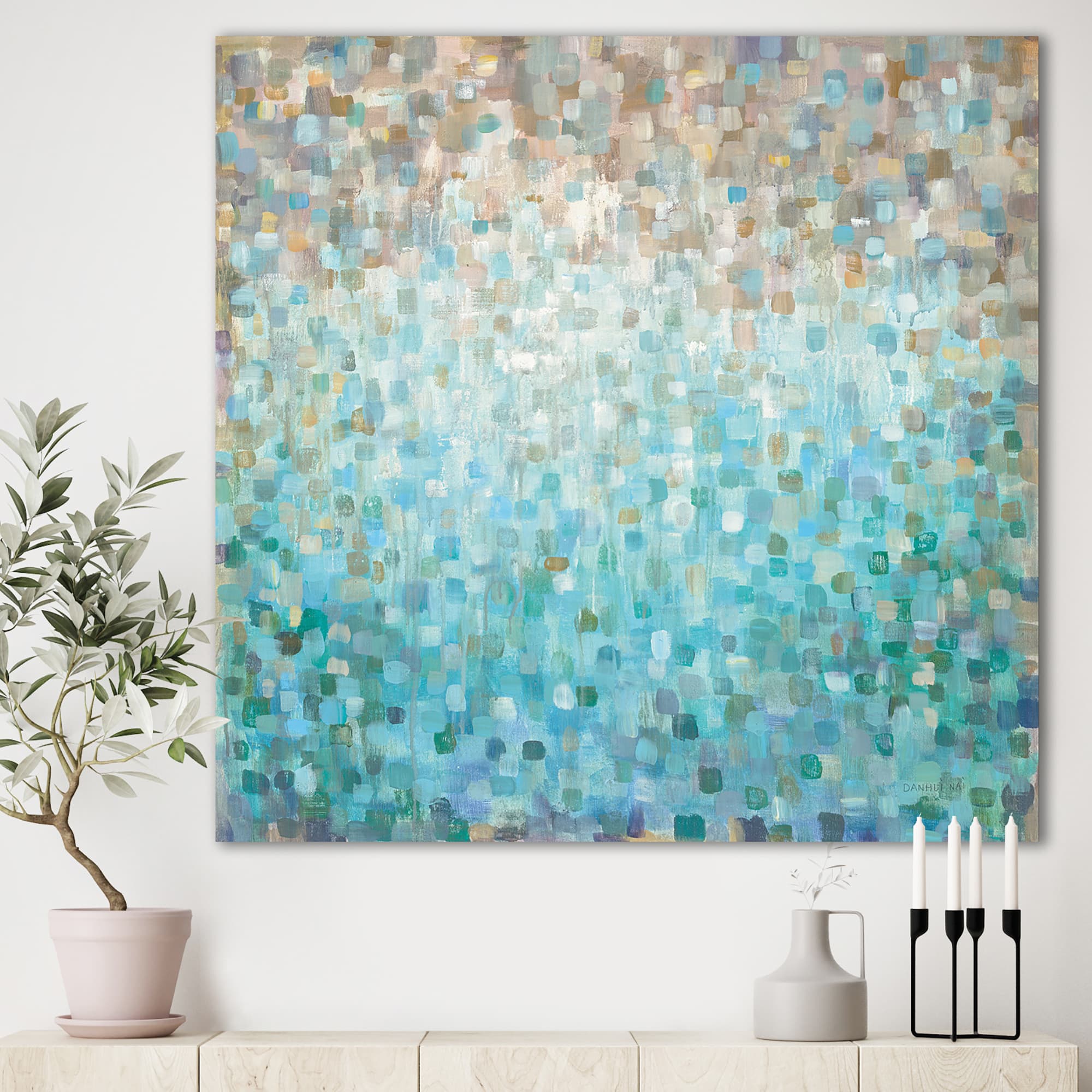 Designart - Blocked Abstract - Nautical & Coastal Gallery-wrapped Canvas