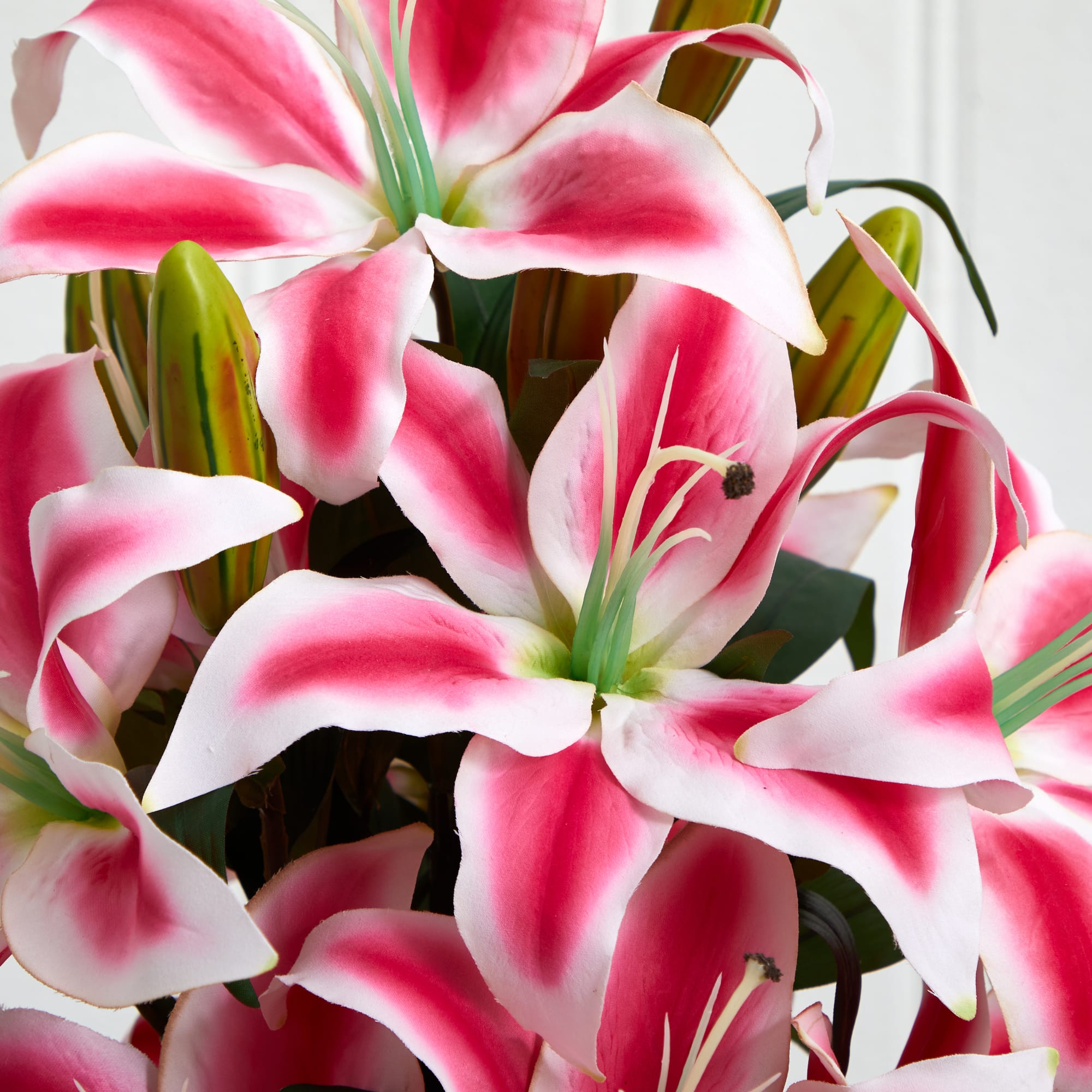 18&#x22; Pink Rubrum Lily Arrangement with Decorative Vase