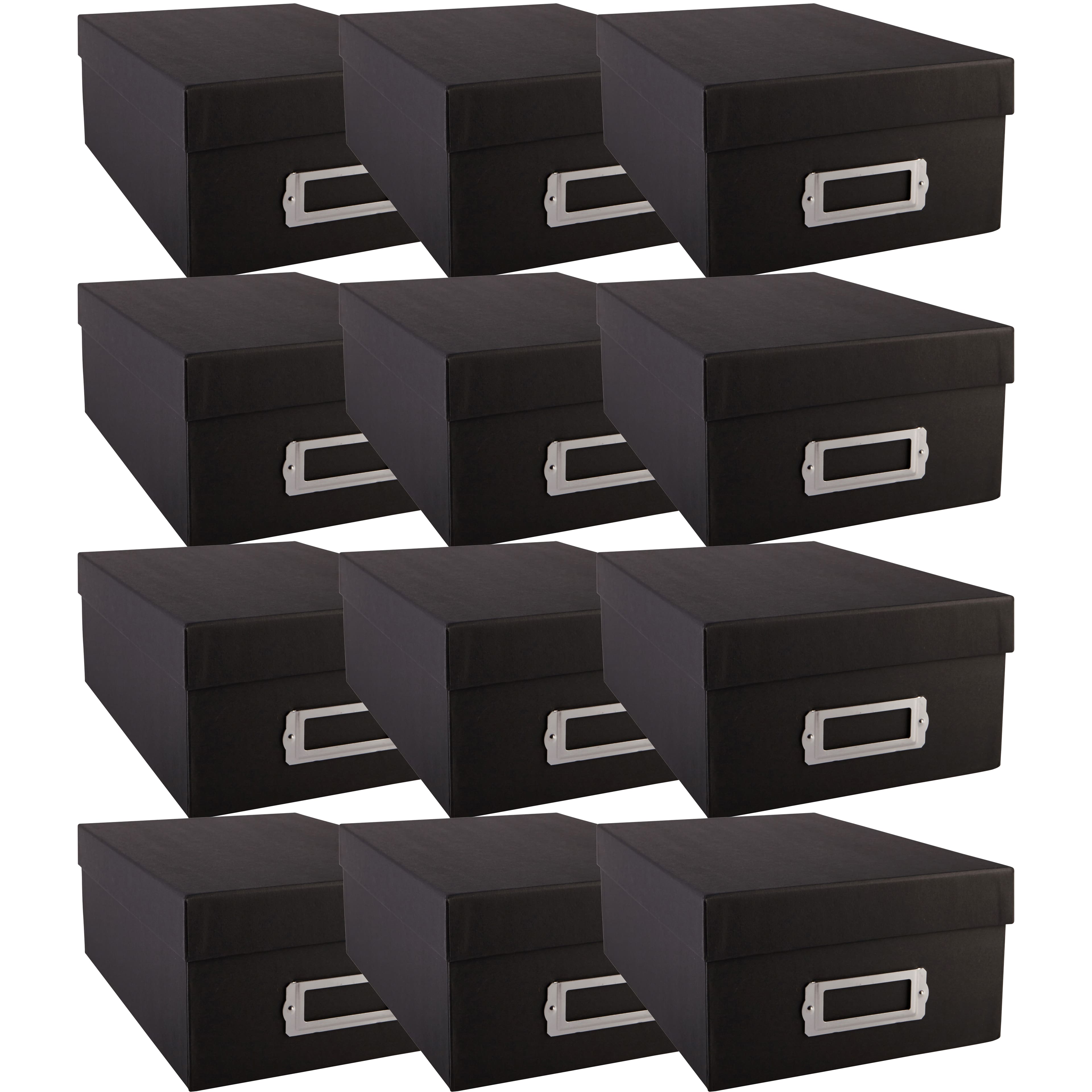 12 Pack: Black Photo Storage Box by Simply Tidy™