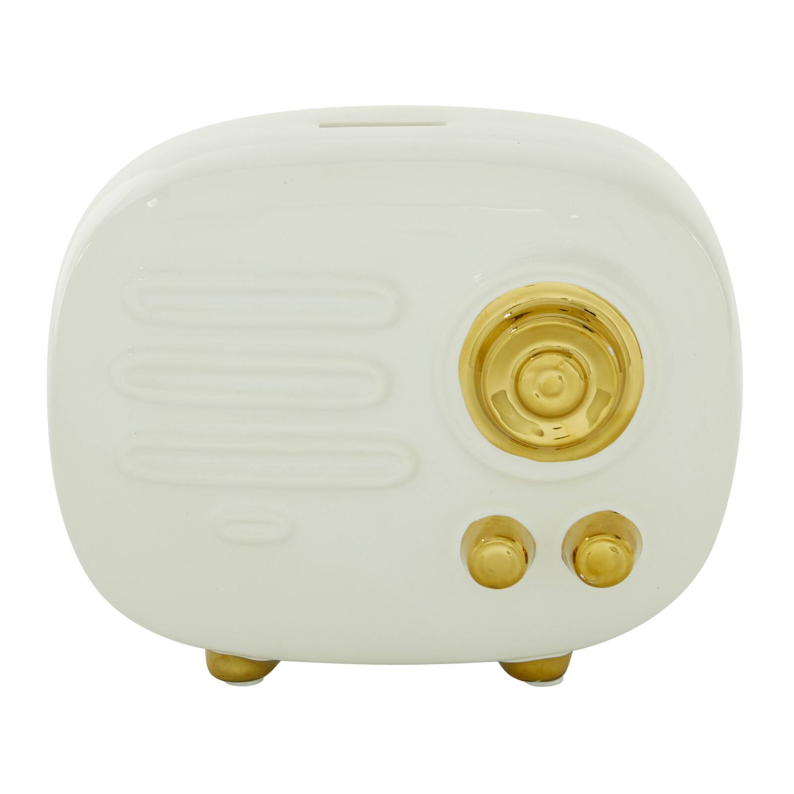 CosmoLiving by Cosmopolitan Gold Ceramic Modern Sculpture, Abstract 7" x 8" x 4"