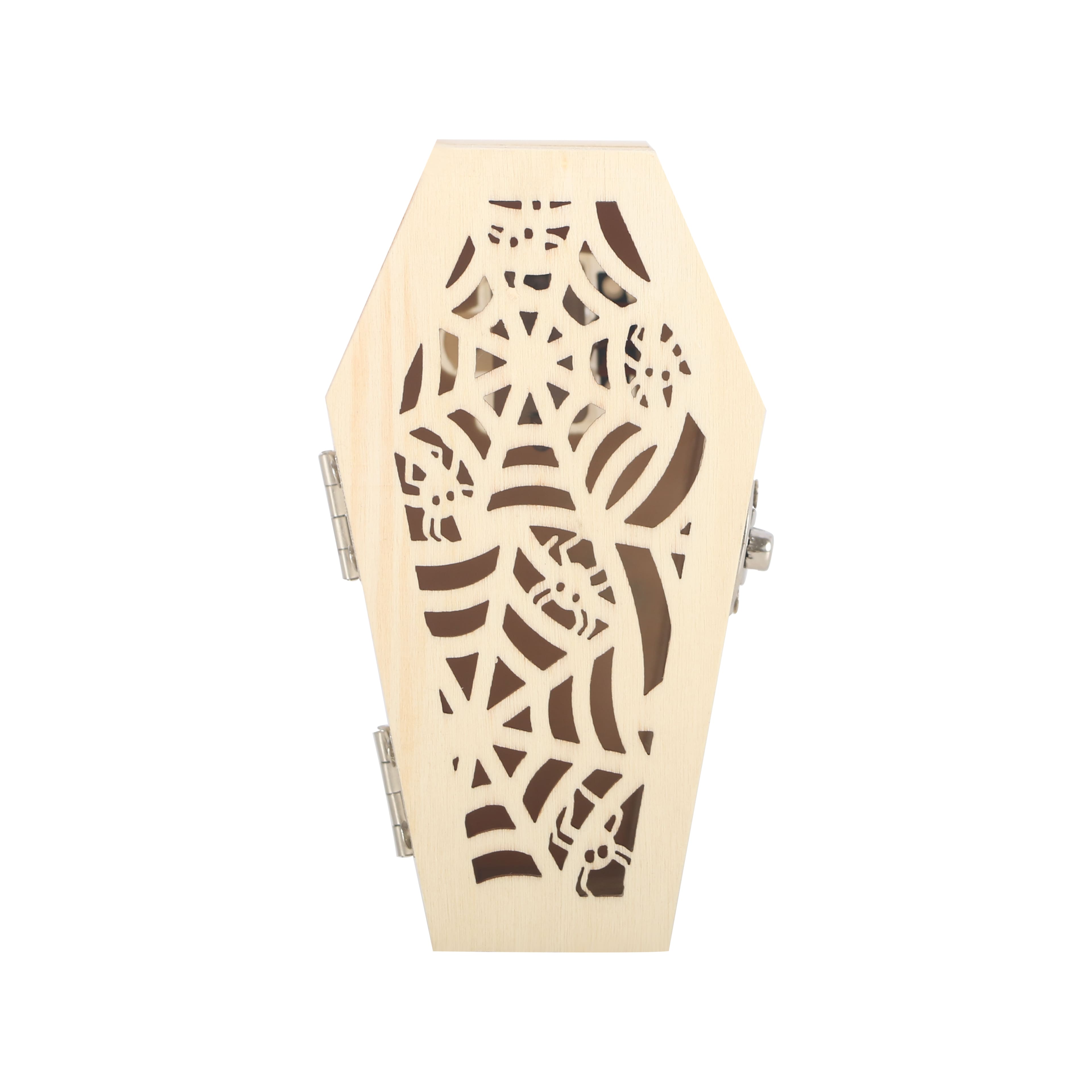 Mini Spiders & Web Coffin DIY LED Wood Décor by Make Market®