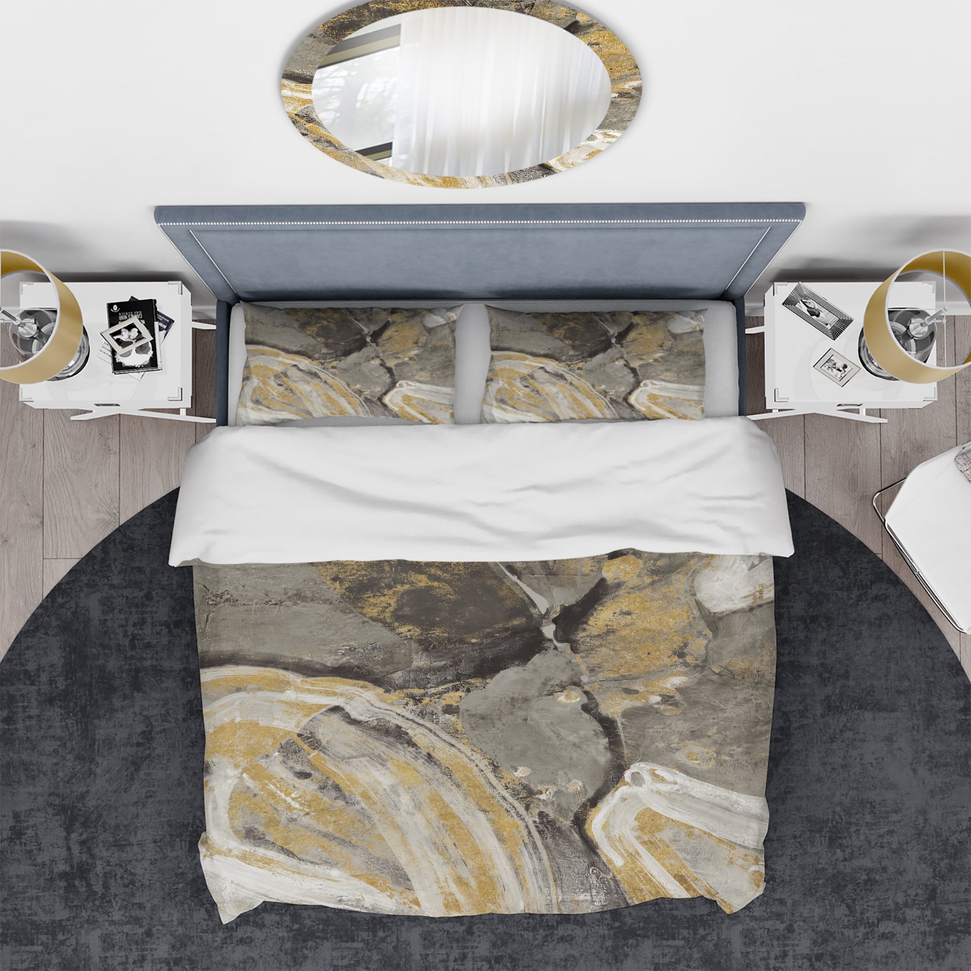 Designart &#x27;Glam Phoenix Neutral&#x27; Glam Bedding Set - Duvet Cover &#x26; Shams
