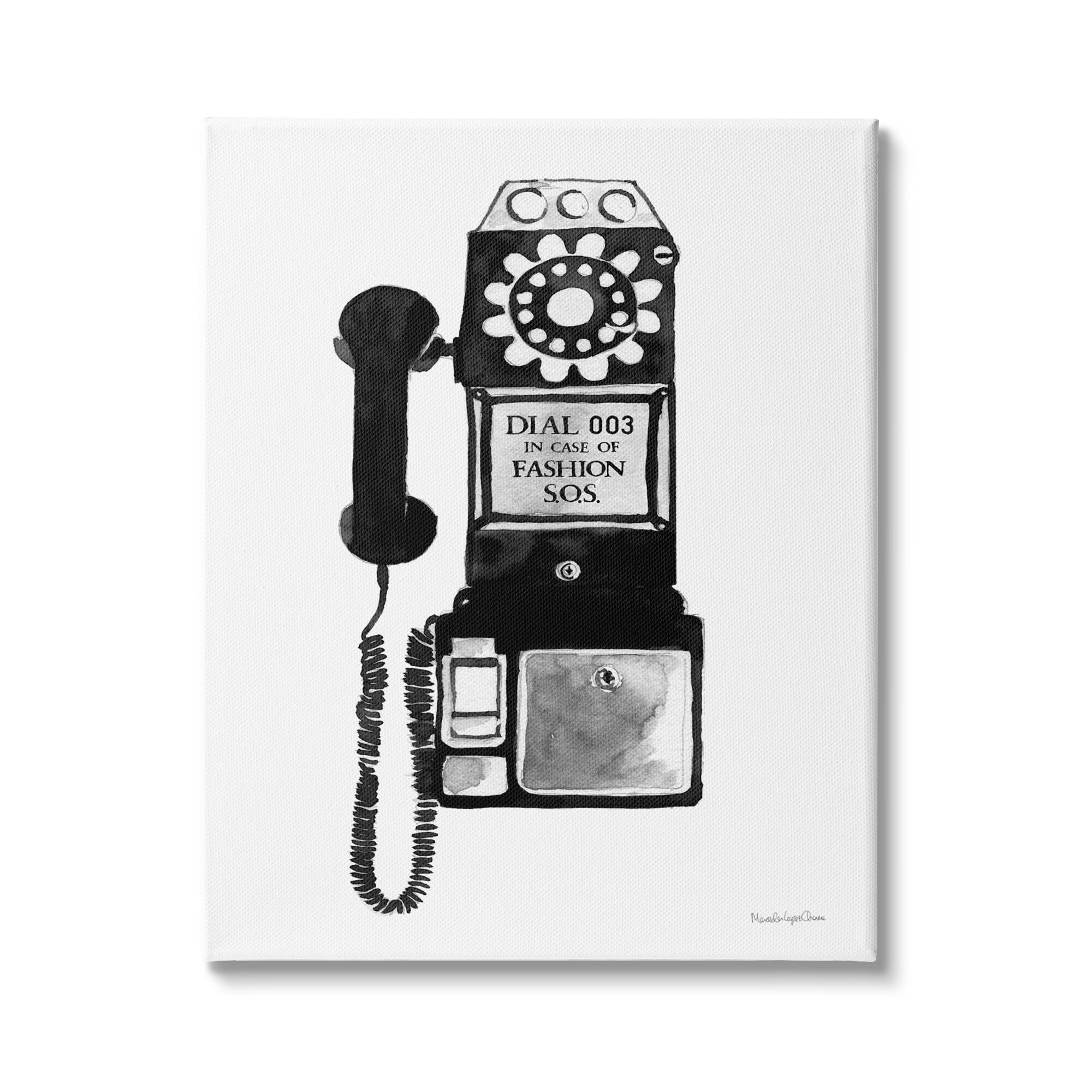 Stupell Industries Dial In Case of Fashion S.O.S. Vintage Telephone Canvas Wall Art