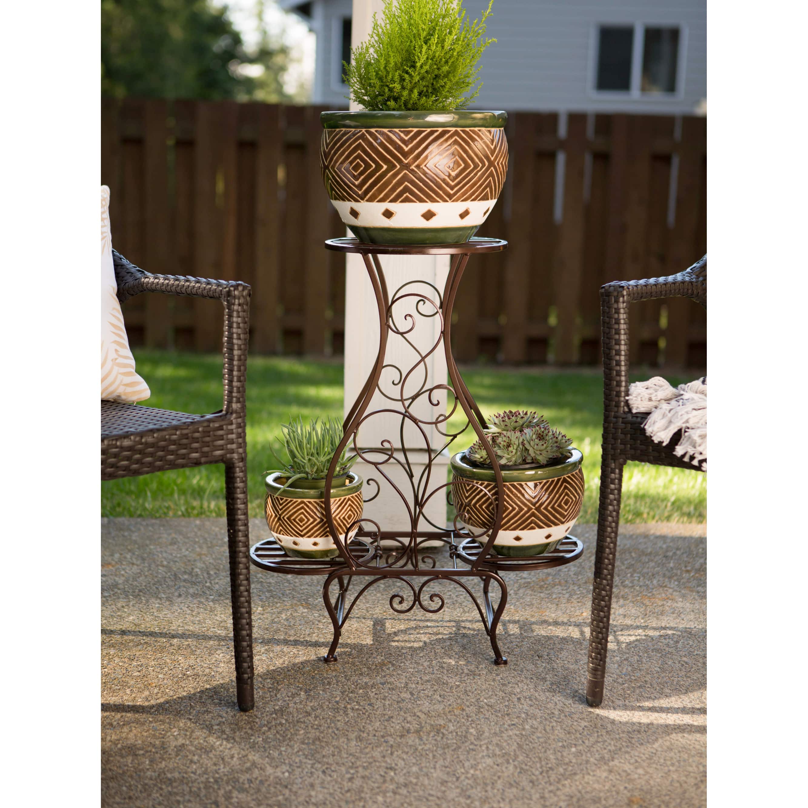 2.2ft. Hourglass Triple Plant Stand