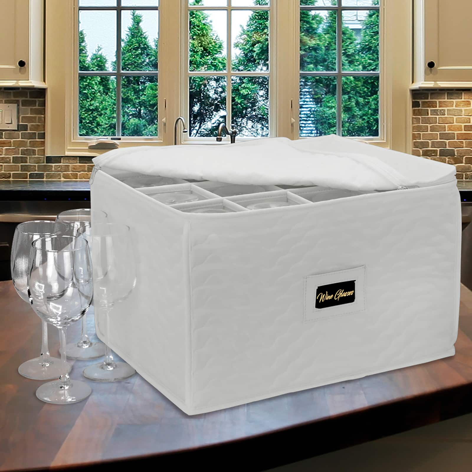 15&#x22; Sorbus Deluxe Stemware Storage Chest