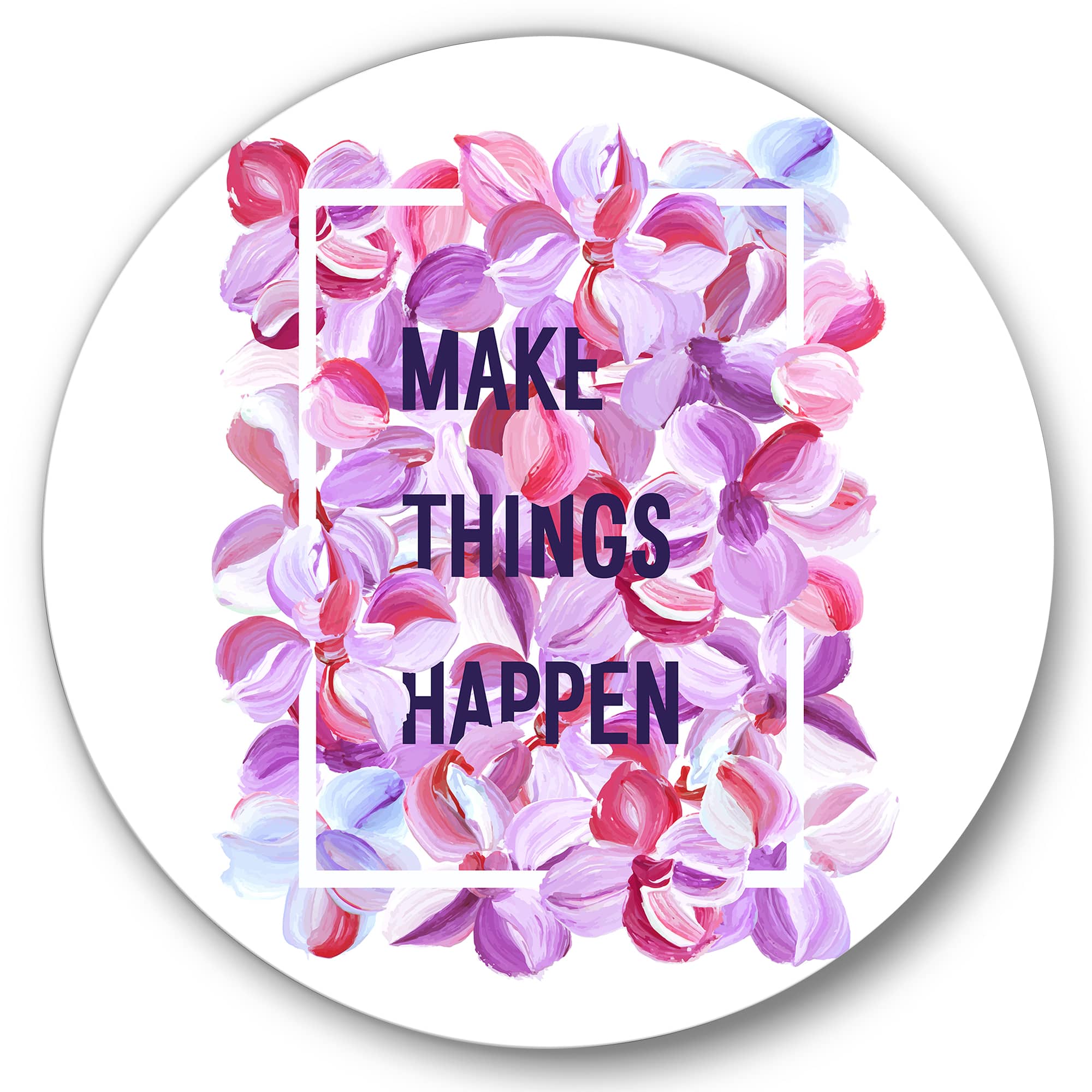 Designart - Make Things Happen - Traditional Metal Circle Wall Art