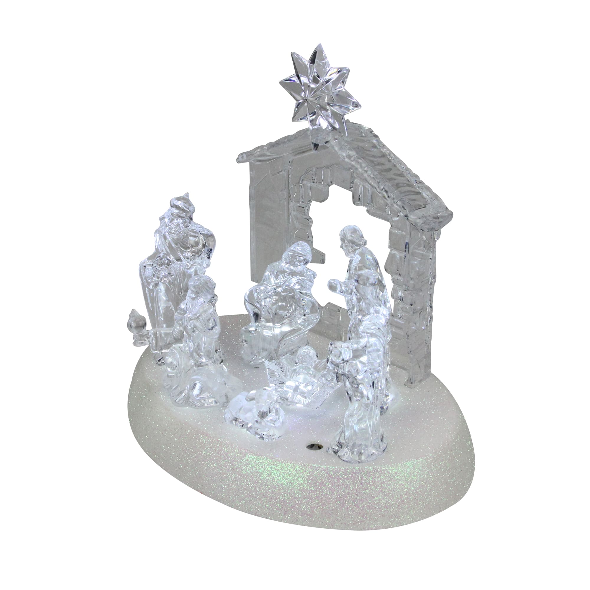 LED Lighted Christmas Nativity Scene - 7.5&#x22; - Pure White