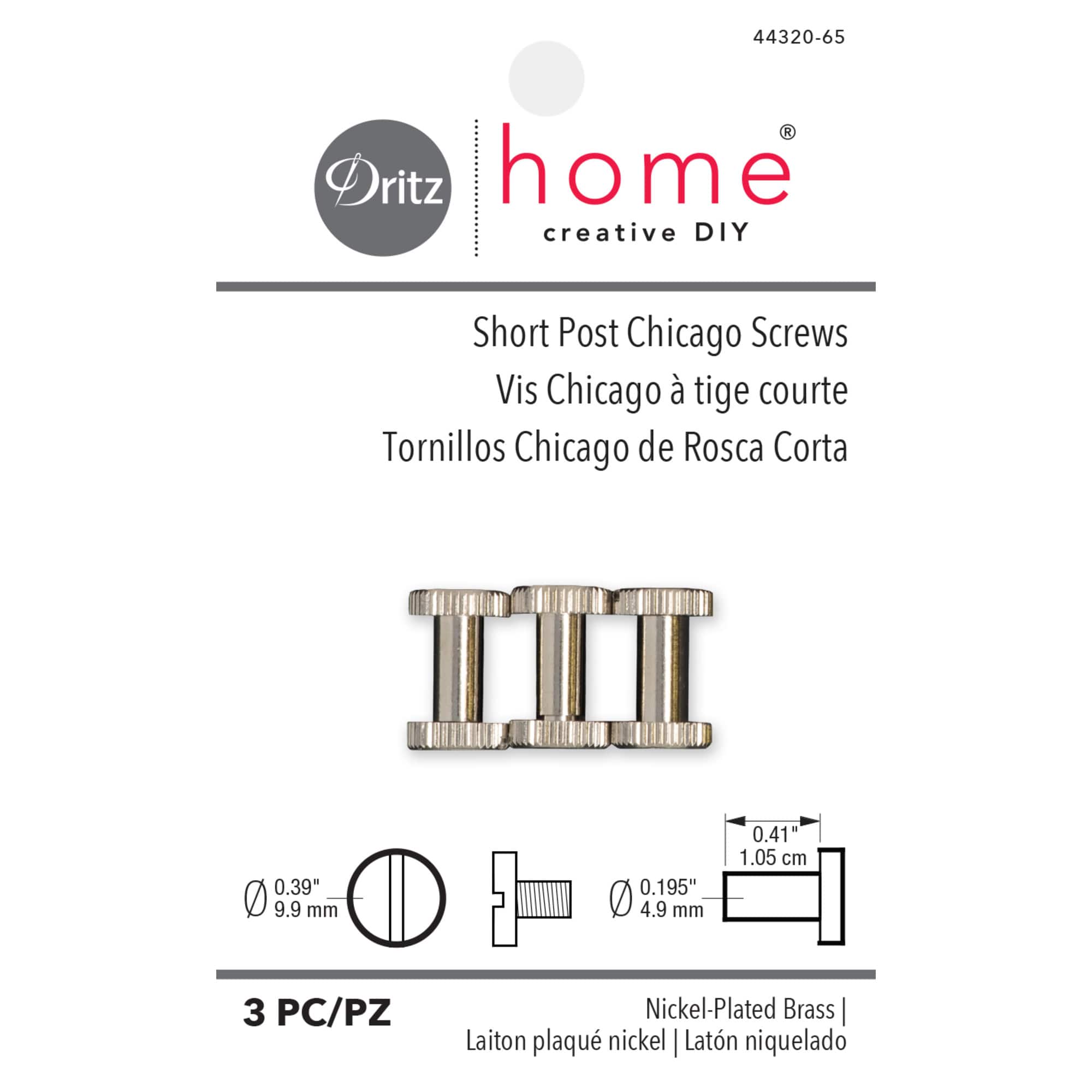 Dritz Home Nickel Short Post Chicago Screws