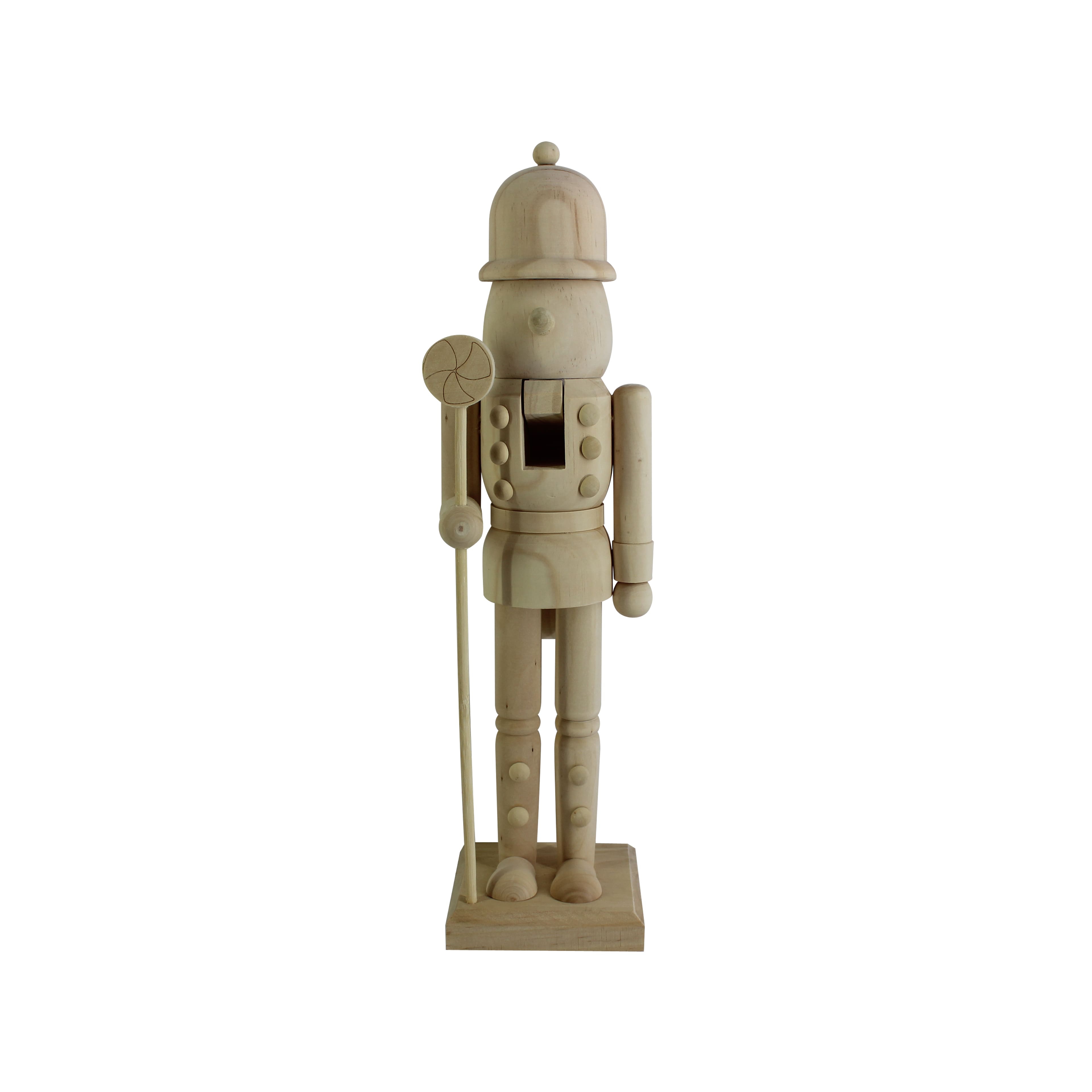 14&#x22; Soldier with Peppermint Staff DIY Pinewood Nutcracker by Make Market&#xAE;