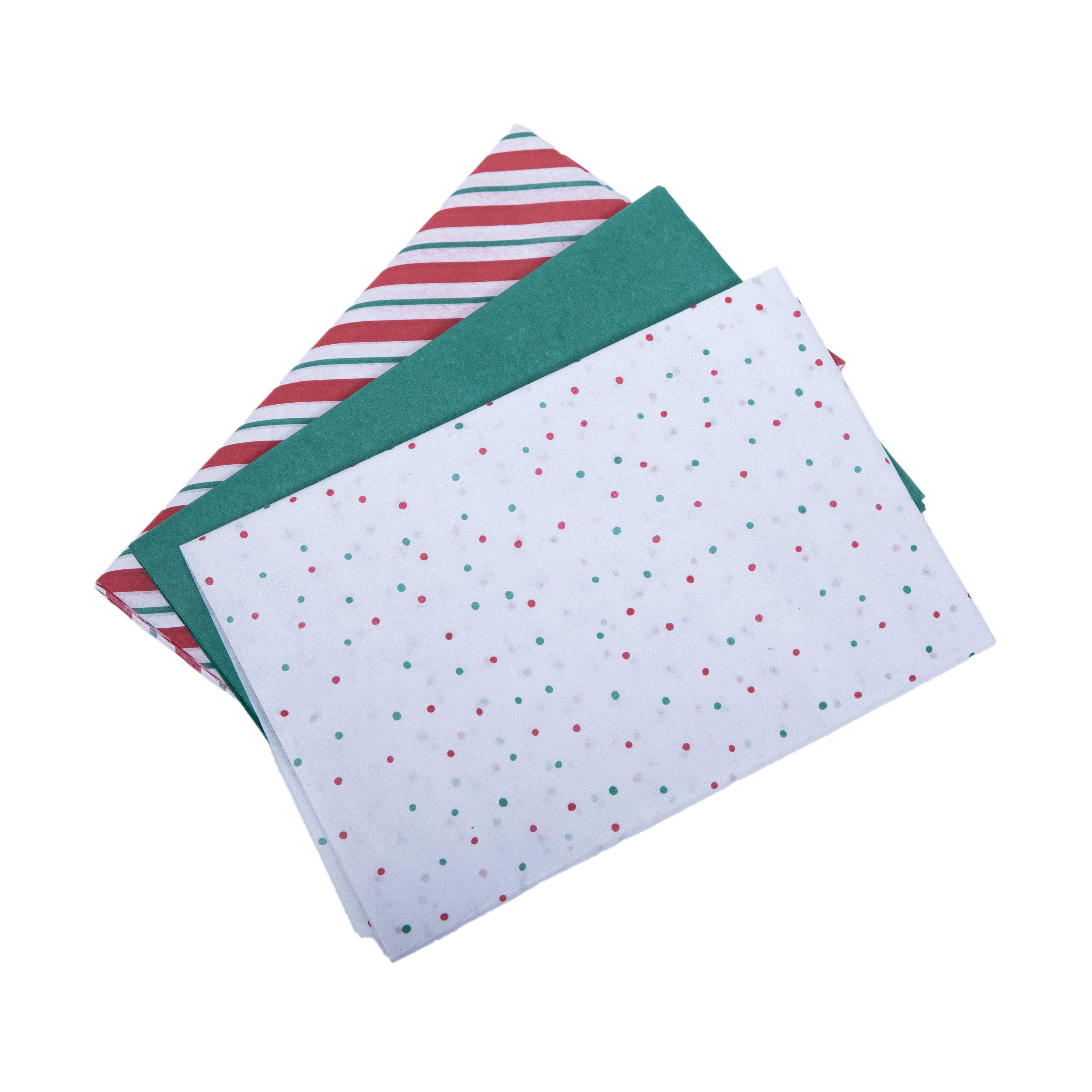 Green, Dots &#x26; Stripes Christmas Tissue Paper, 36ct. by Celebrate It&#x2122;