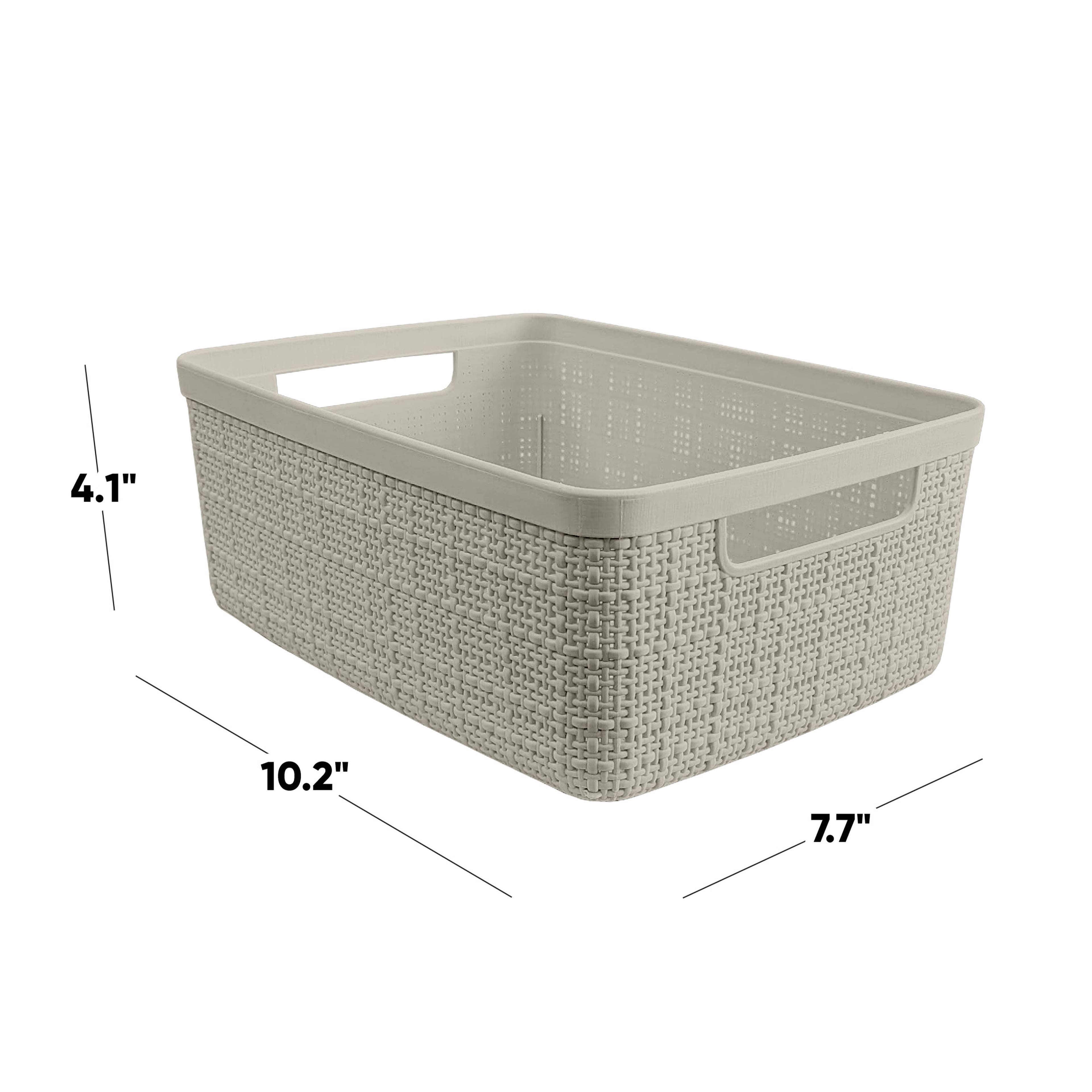 12 Pack: Curver&#xAE; Jute Cream Plastic Storage Basket Organizer