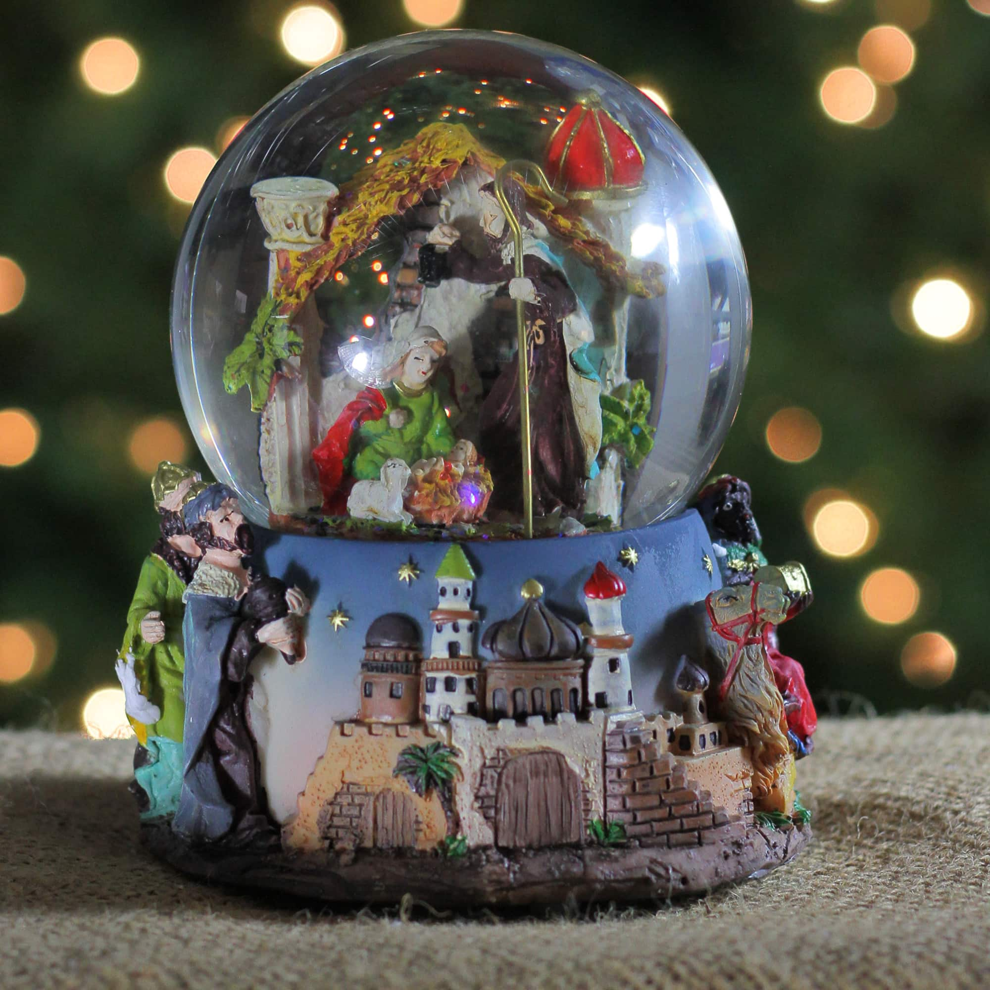 6&#x22; Nativity Manger Scene Musical Christmas Snow Globe