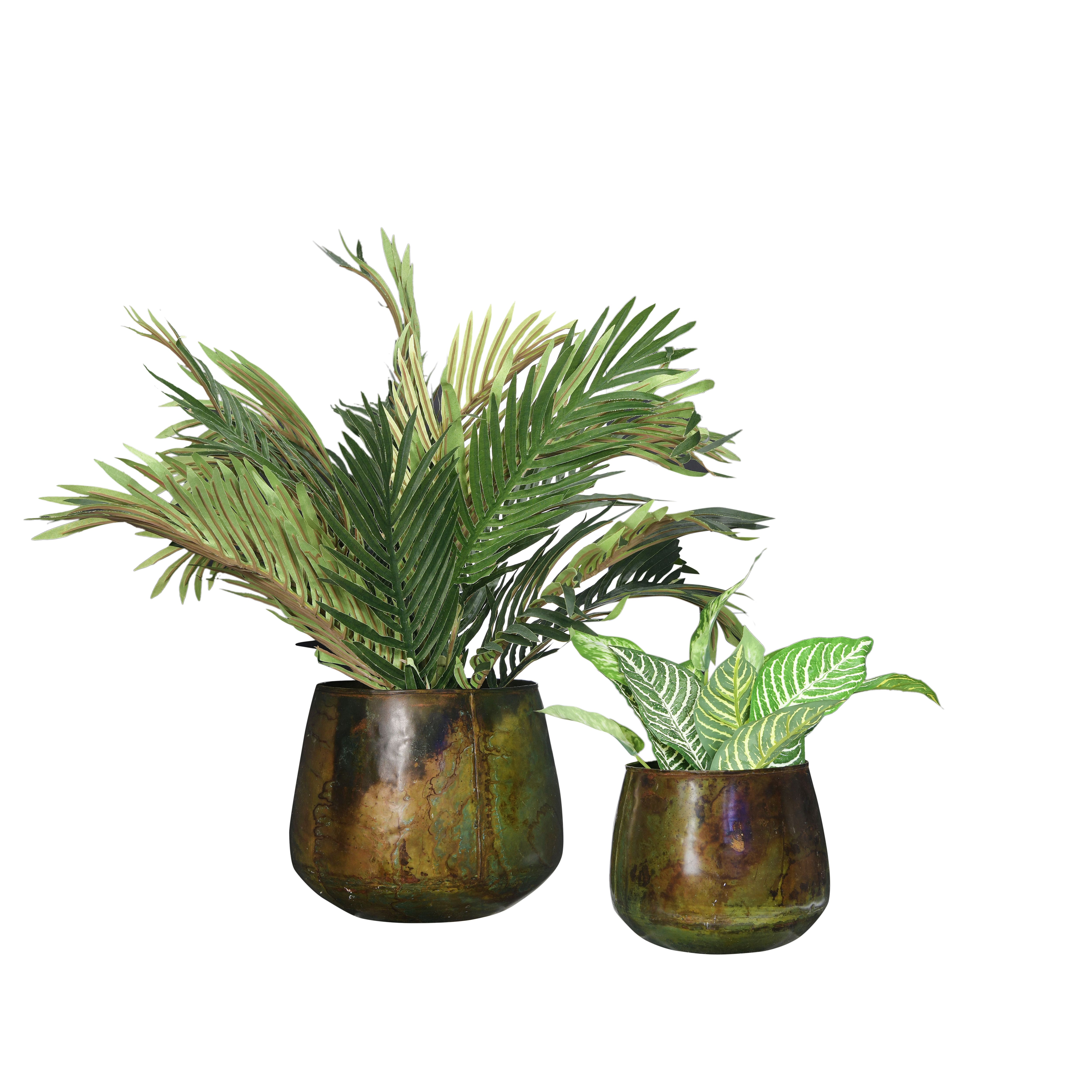 Hello Honey® Oxidized Metal Planters, 2ct.