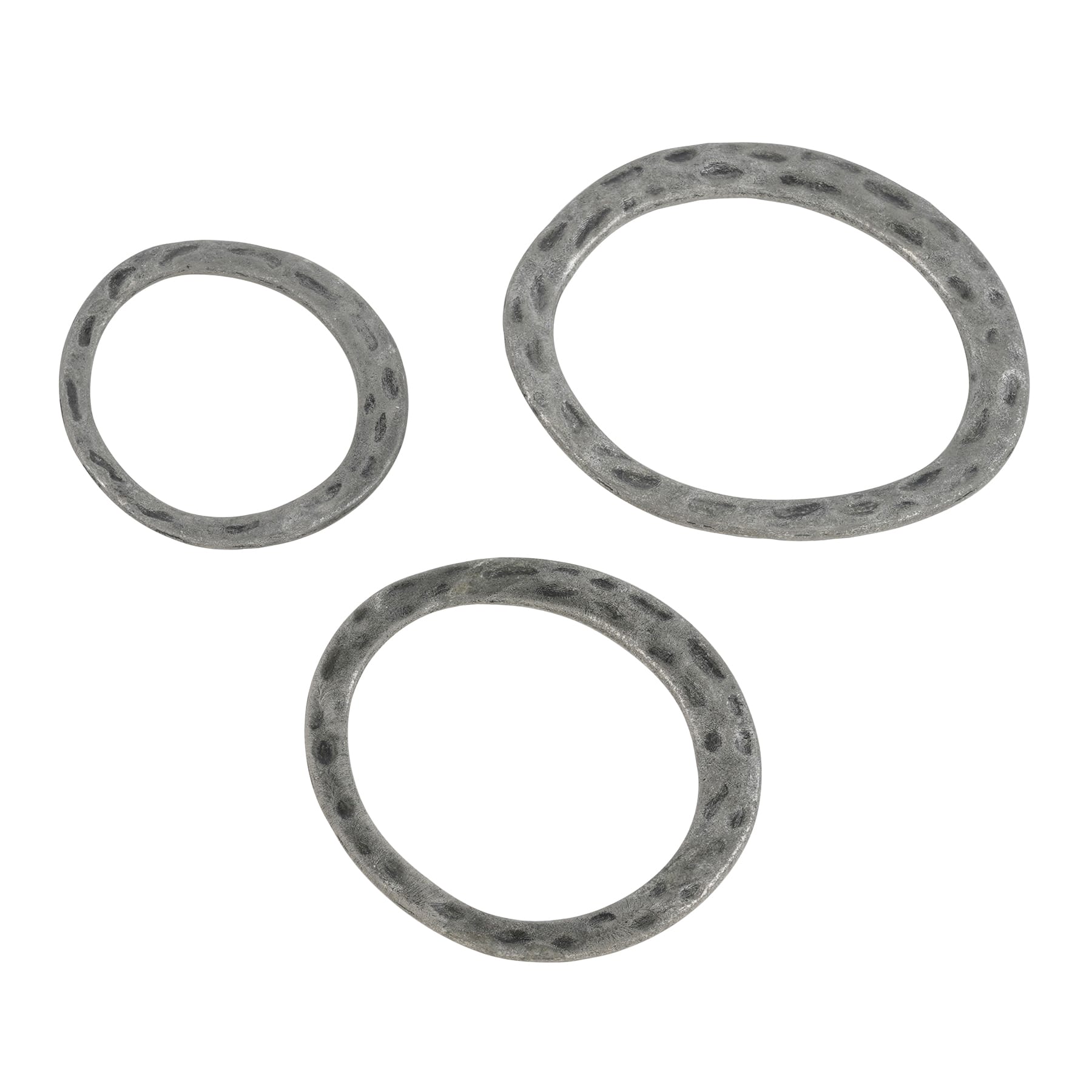 12 Packs: 3 ct. (36 total) Hammered Silver Oxide Cord Connectors by Bead Landing&#x2122;