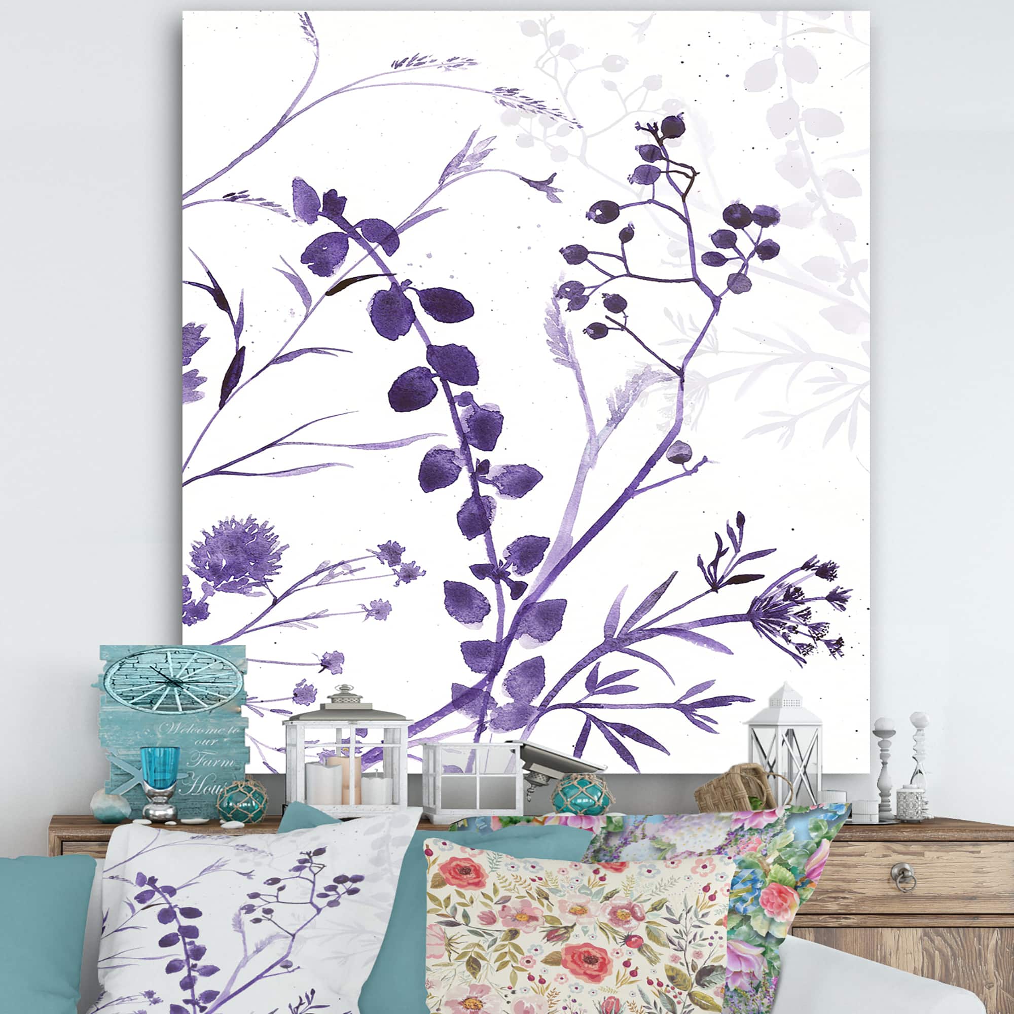 Designart - Meadow Flowers In The Afternoon I - Cottage Canvas Wall Art