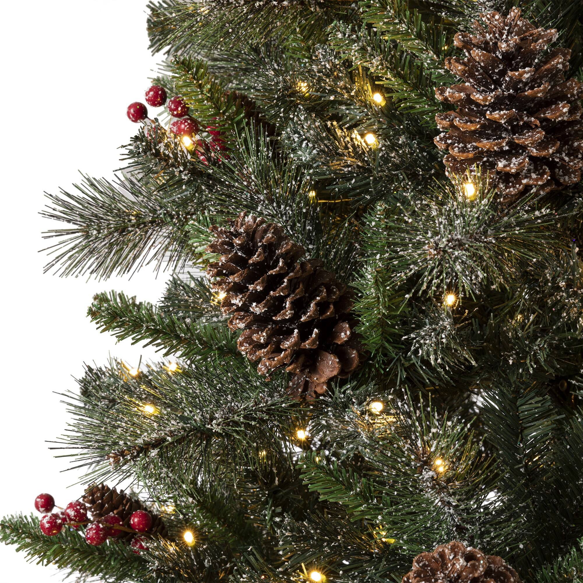 4ft. Pre-Lit Artificial Christmas Tree Set, Warm White LED Lights
