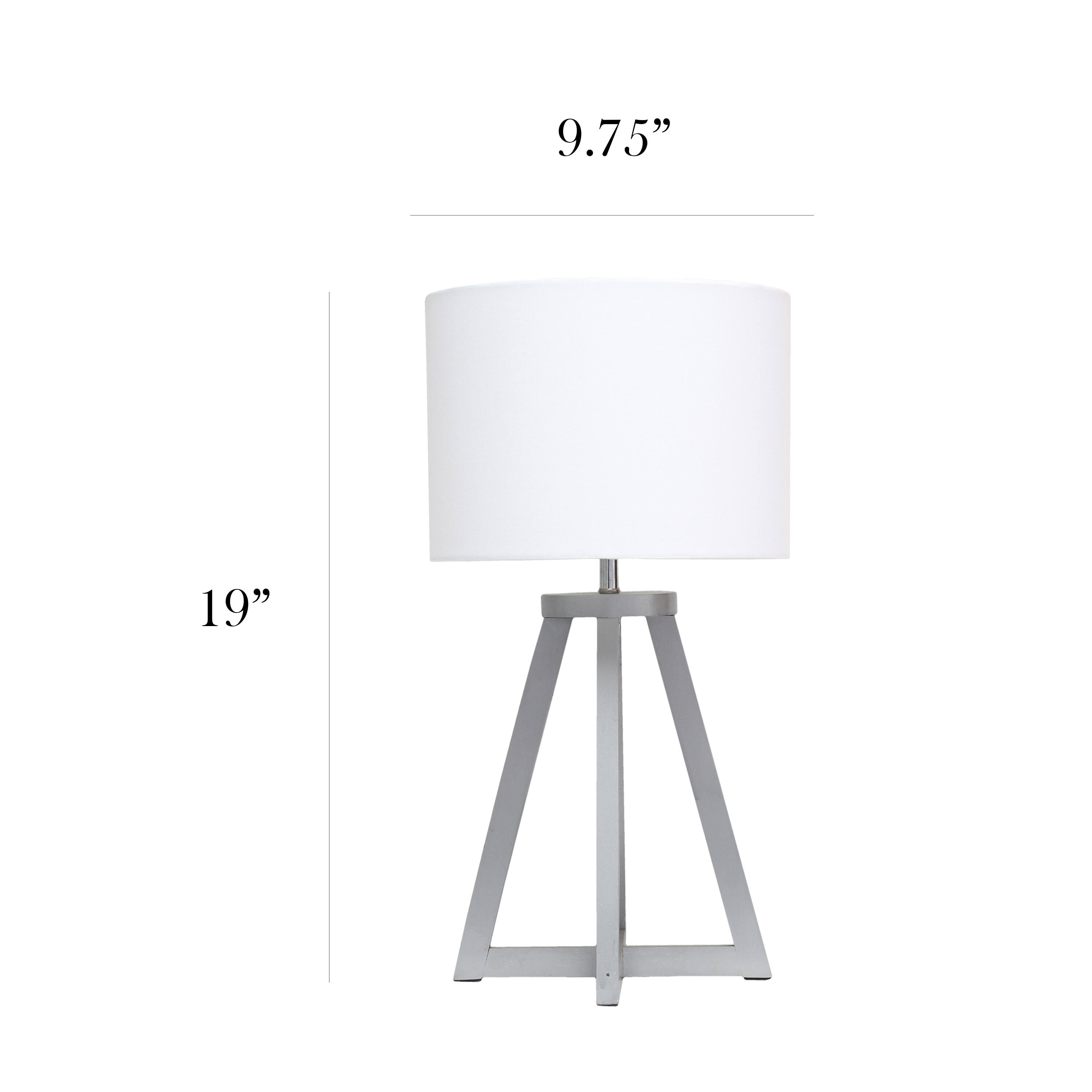 Simple Designs 19" Interlocked Triangular Table Lamp with White Shade