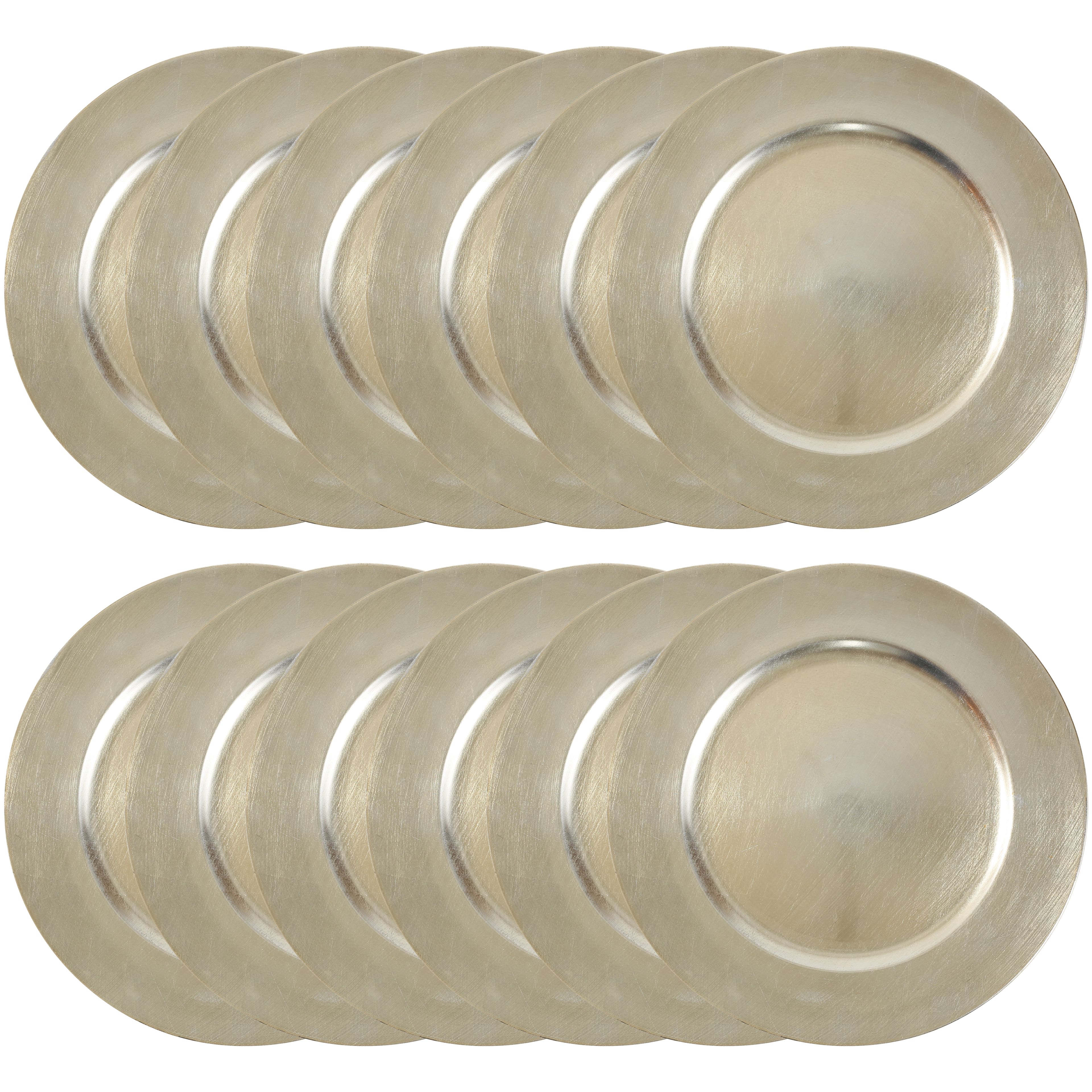 12 Pack: Champagne Charger Plate by Celebrate It&#x2122;