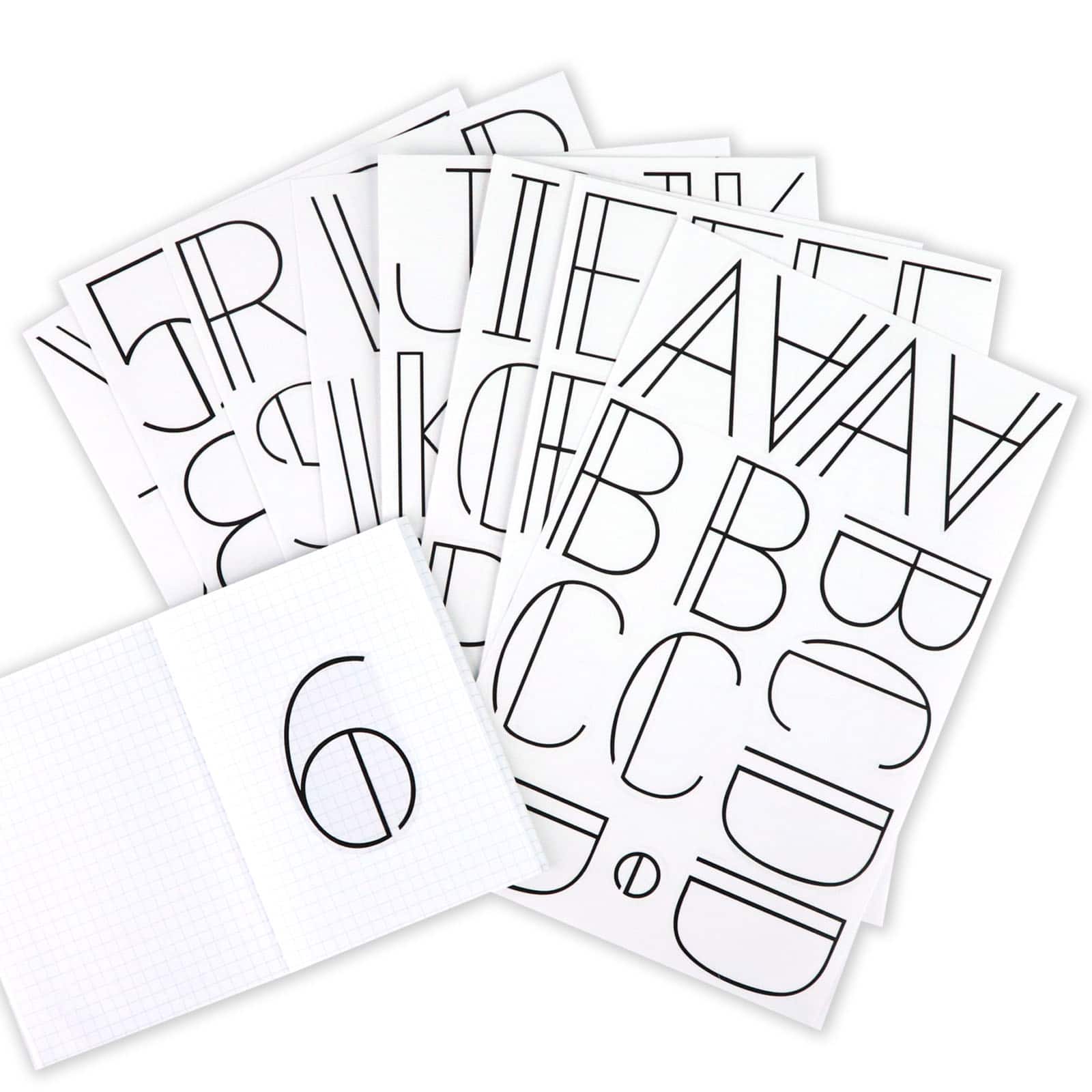 12 Pack: Black Lines Alphabet Stickers by Recollections™