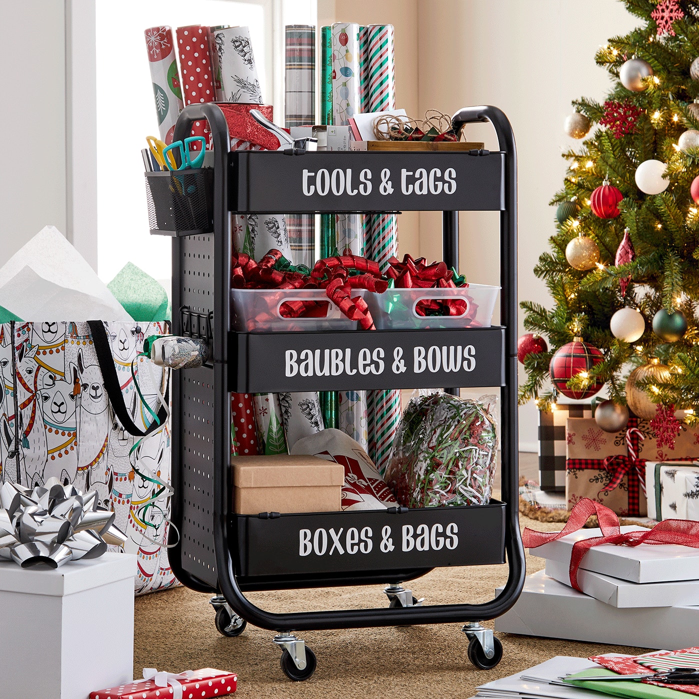 Holiday Gift Wrapping Cart