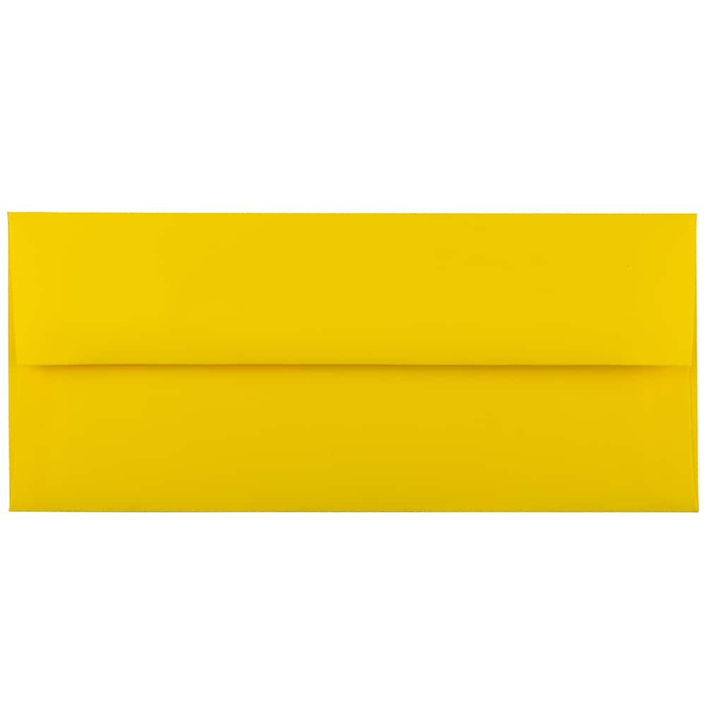 JAM Paper #10 Yellow Bright Hue Recycled Business Envelopes