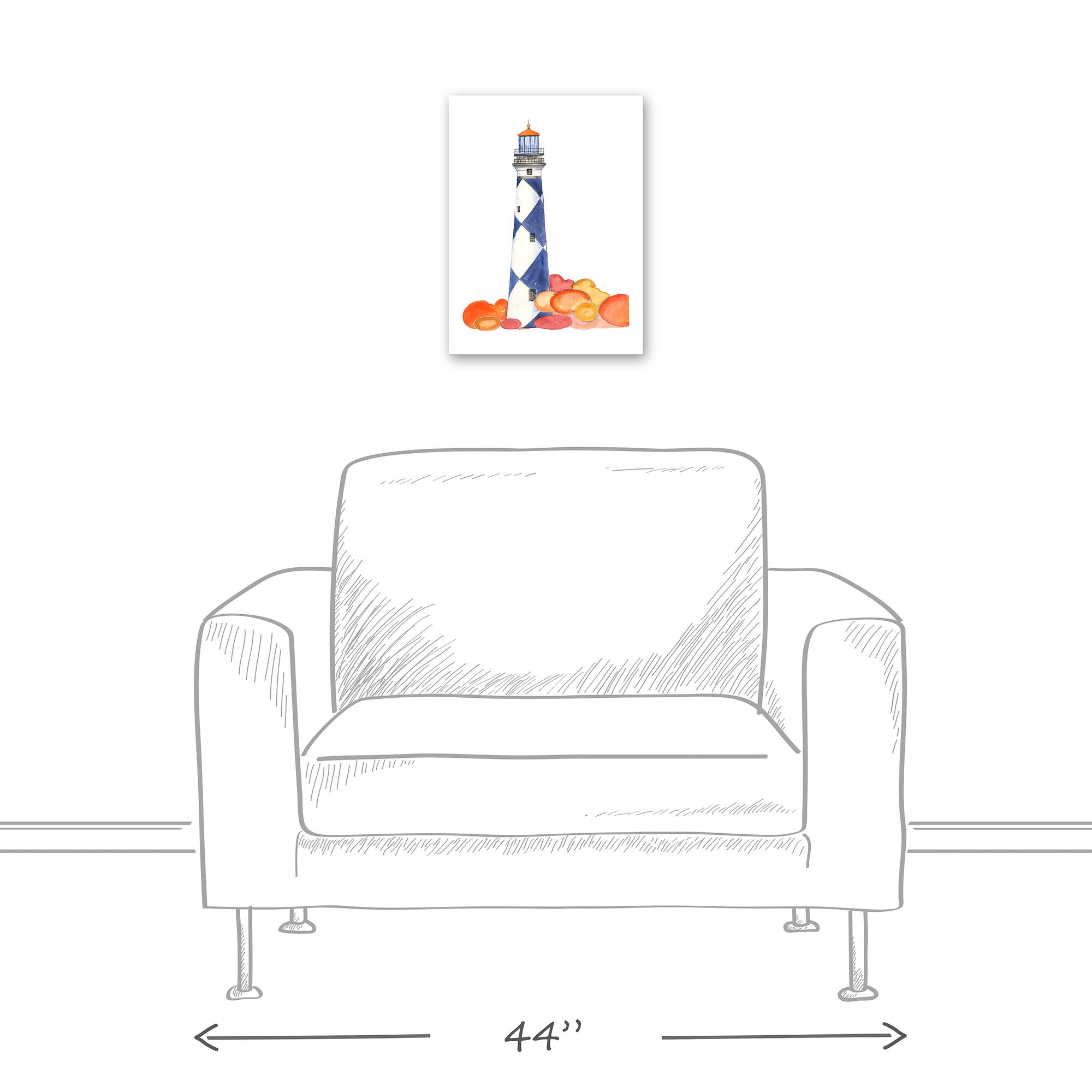 Checkered Lighthouse 12&#x22; x 16&#x22; Canvas Wall Art