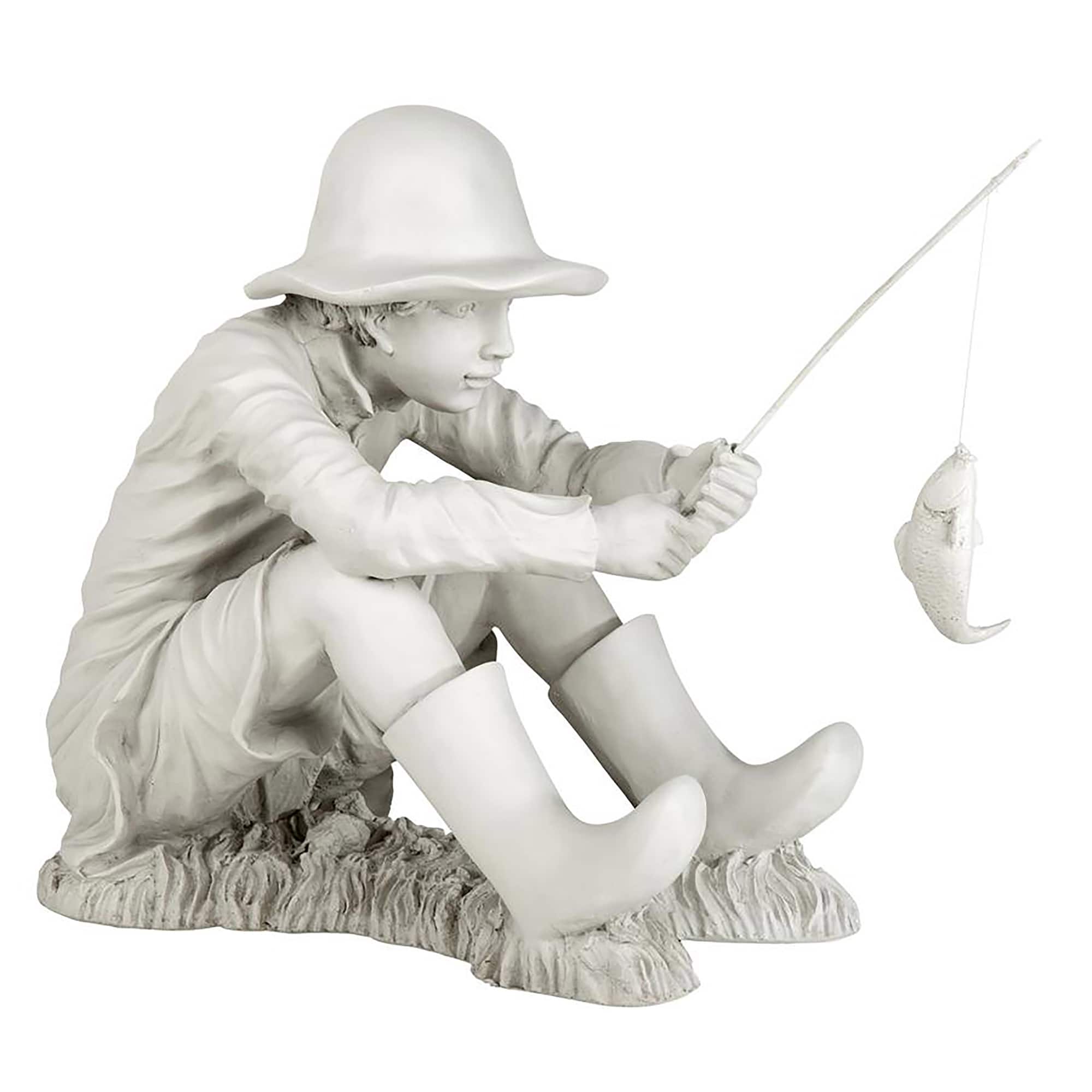 Design Toscano 17&#x22; Gone Fishing Fisherman Statue