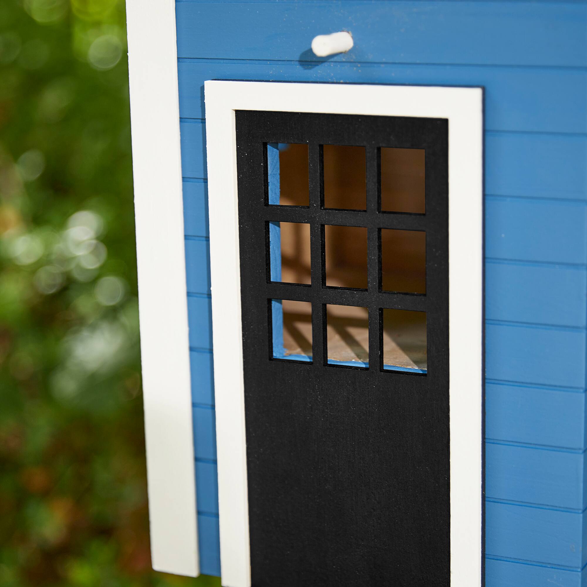 Glitzhome® 14" Modern Blue Wood Garden Birdhouse