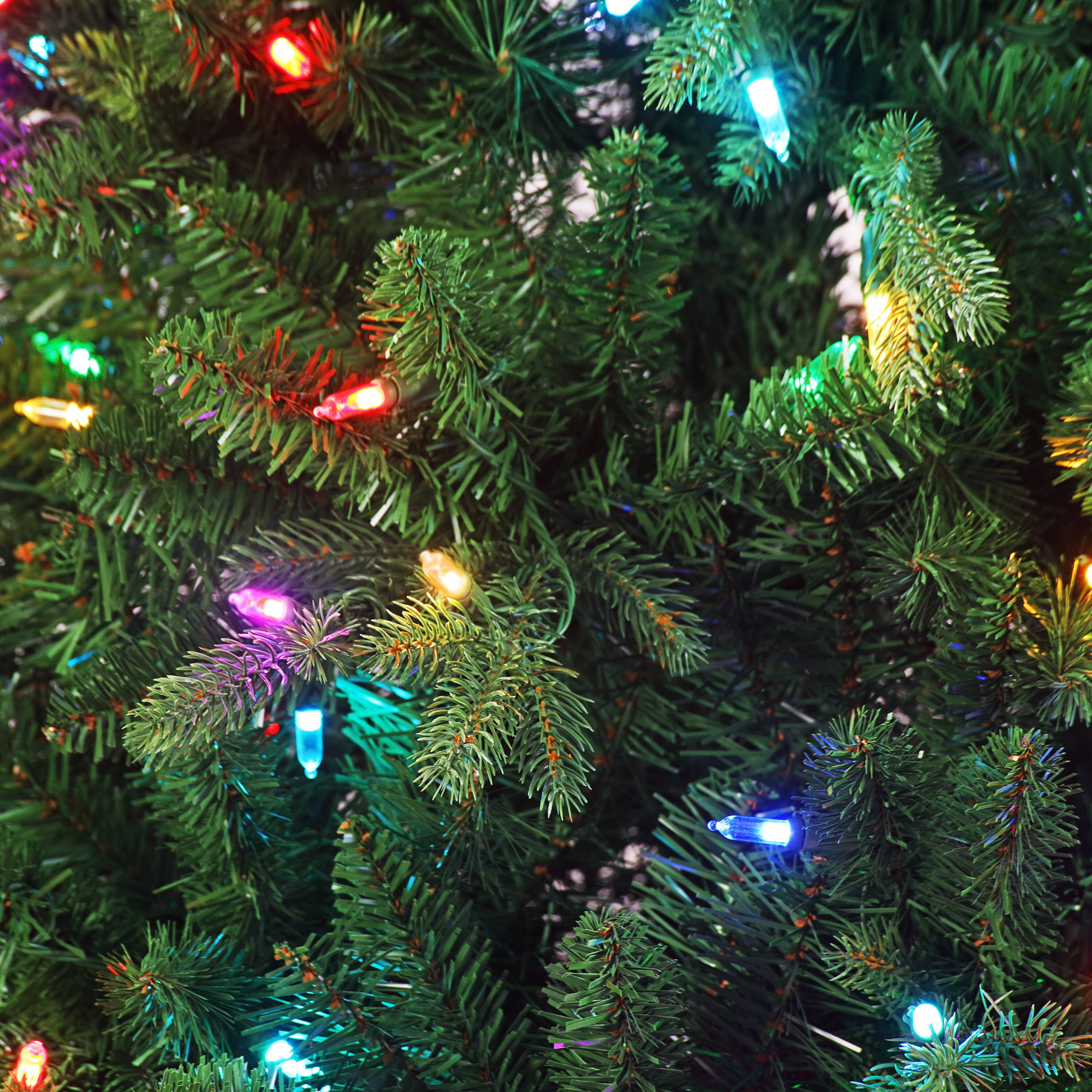 7.5ft. Pre-Lit Alexa Enabled Mountain Fir Artificial Christmas Tree, Multicolor LED Lights