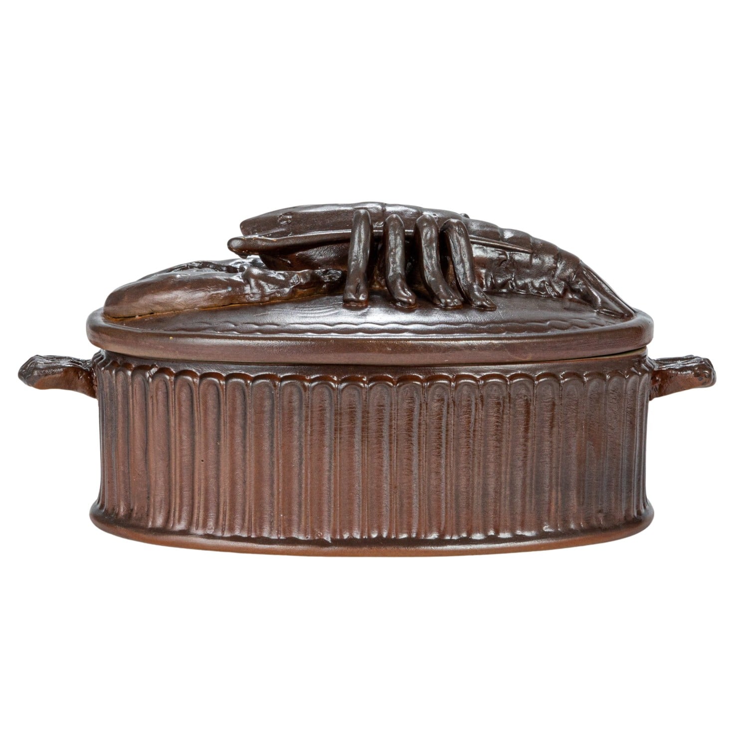 Hello Honey&#xAE; 12.25&#x22; Matte Brown Stoneware Baker with Lobster Design