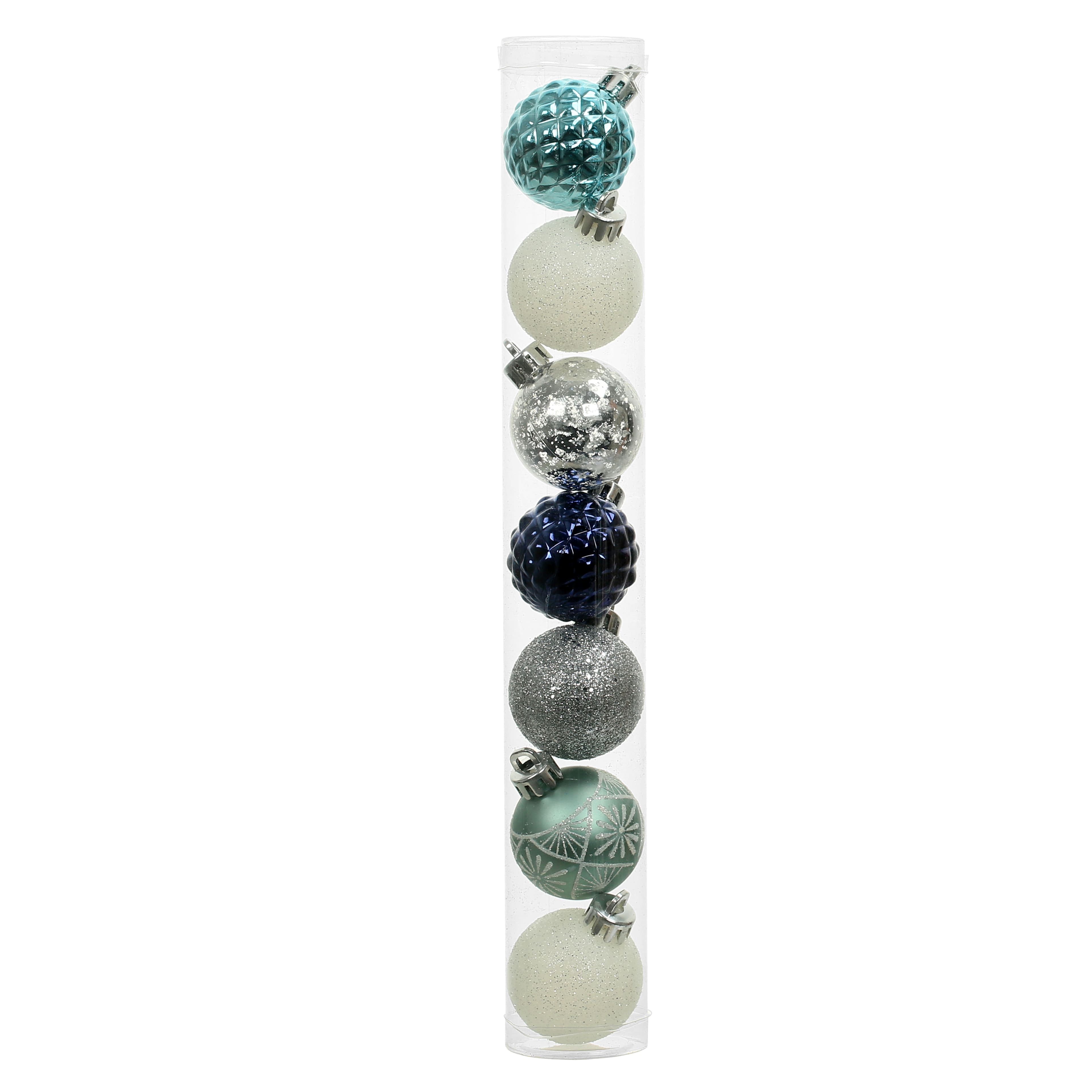 1.5&#x22; Blue &#x26; Silver Shatterproof Ball Ornament Set by Ashland&#xAE;