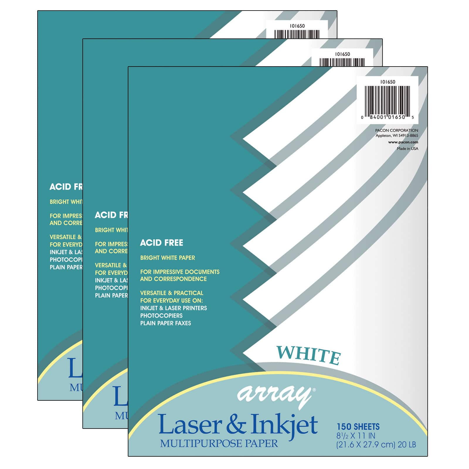 Pacon&#xAE; White 8.5&#x22; x 11&#x22; Mutli-Purpose Paper, 3 Packs of 150