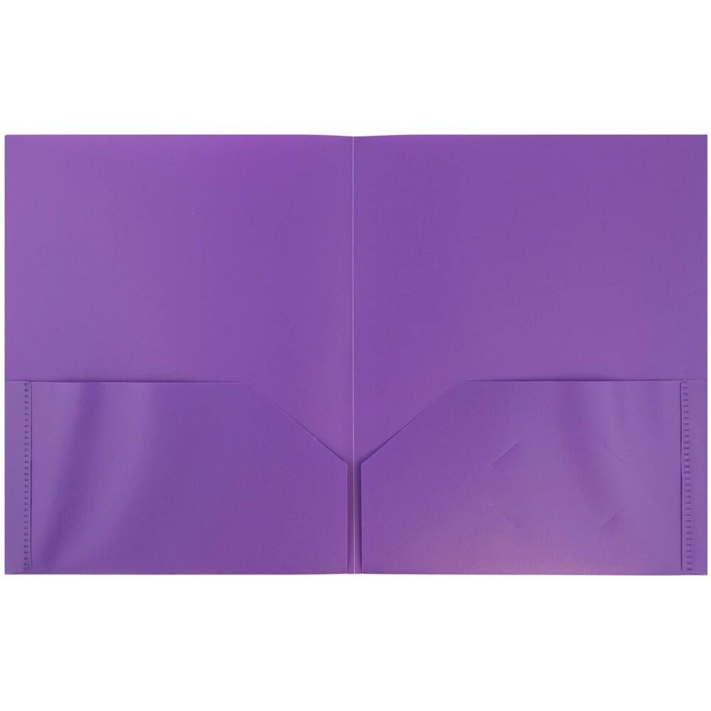 JAM Paper 9.5&#x22; x 11.5&#x22; Assorted Plastic 2 Pocket POP Folders, 6ct.