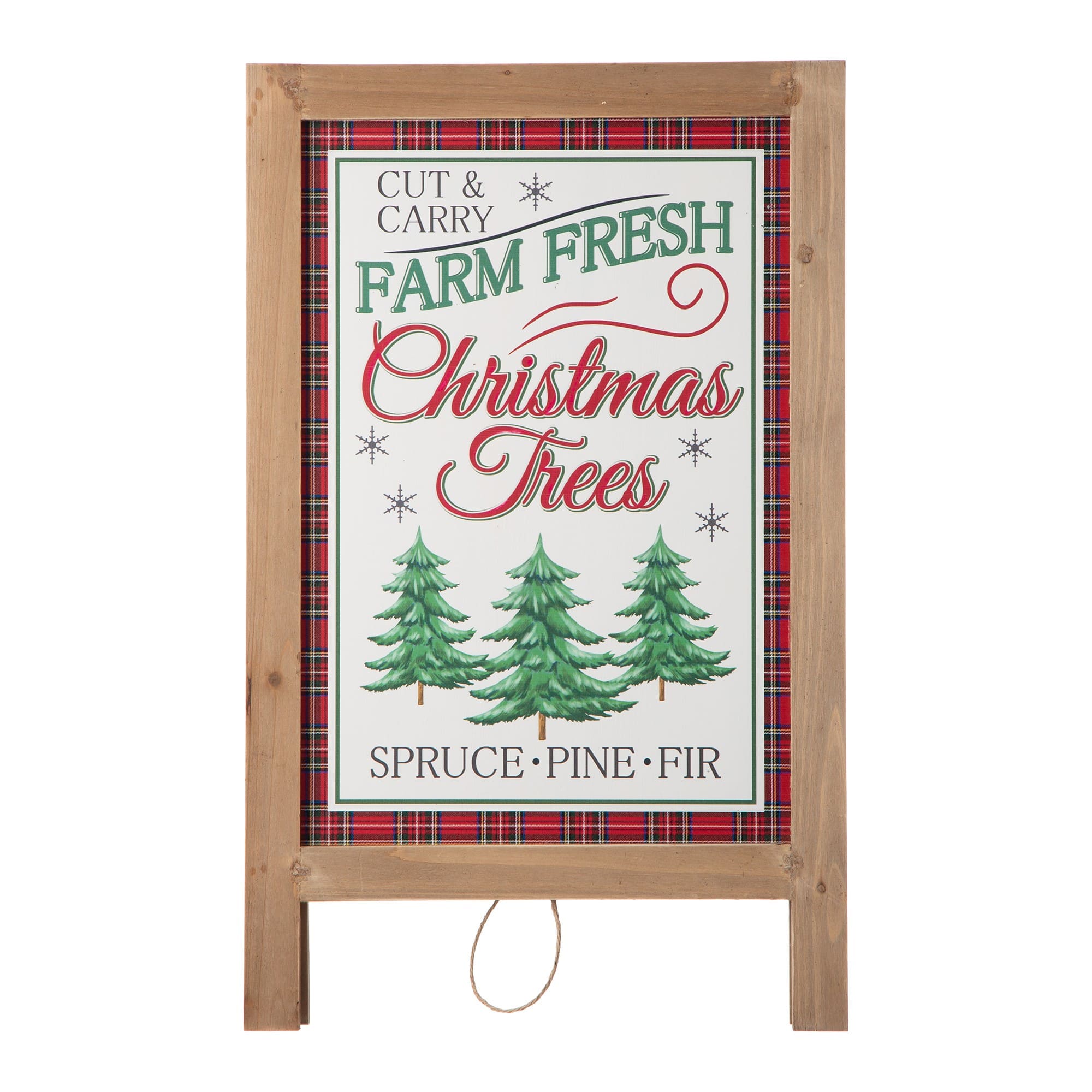 Glitzhome&#xAE; 24&#x22; Wooden Christmas Trees Porch Sign