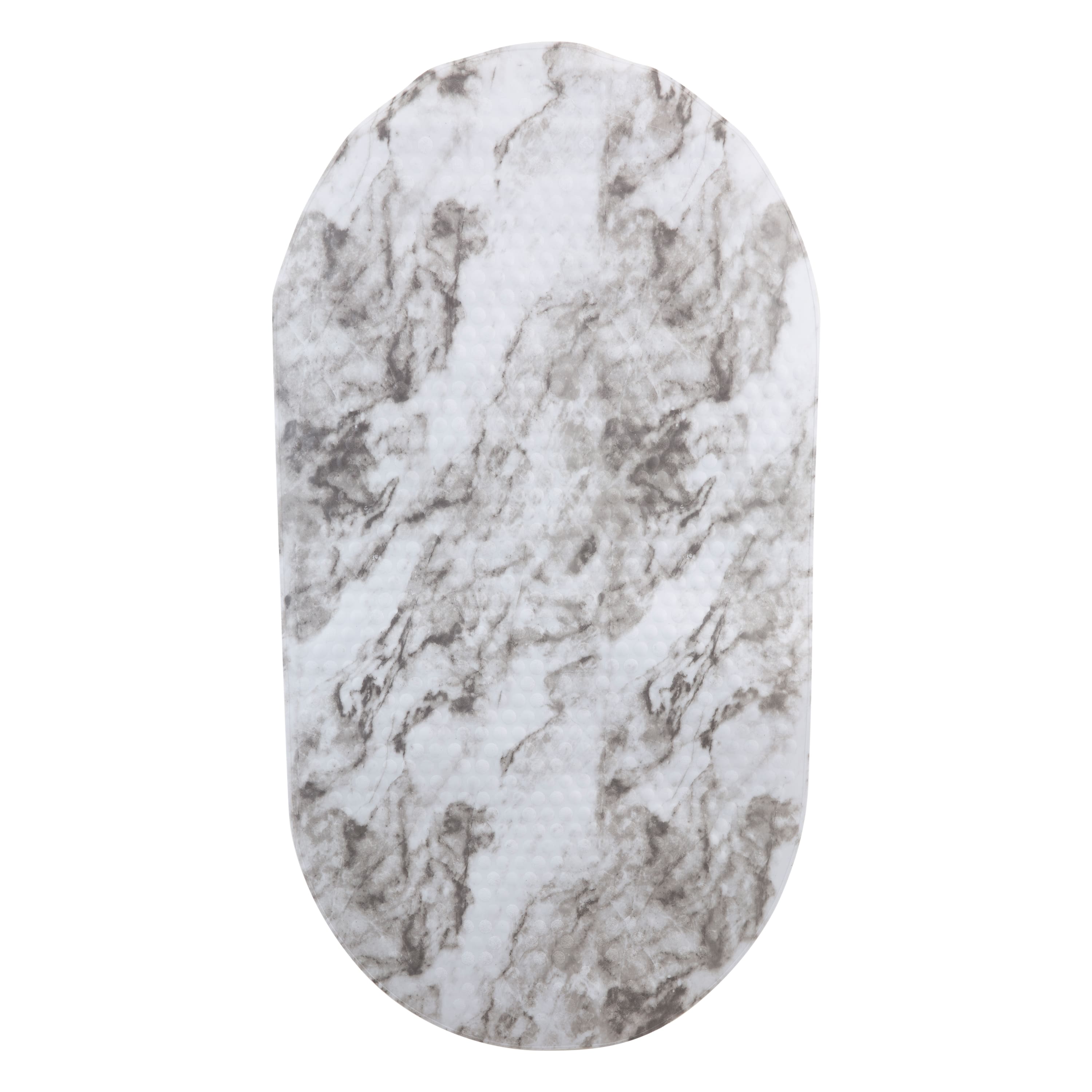 Bath Bliss Marble Print Oval Bubble Bath Mat