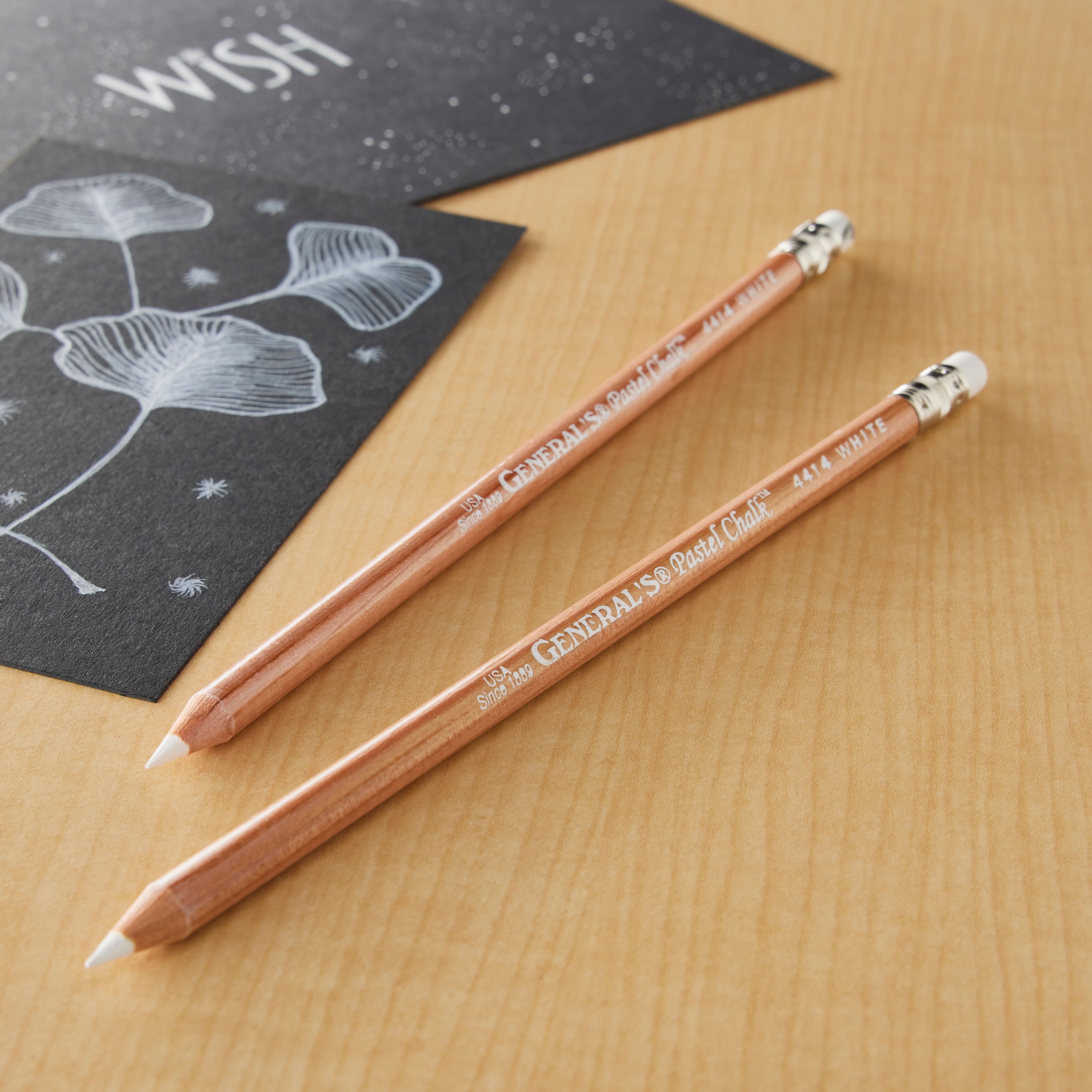 General Pencil MultiPastel Chalk Pencils 2/Pkg-White