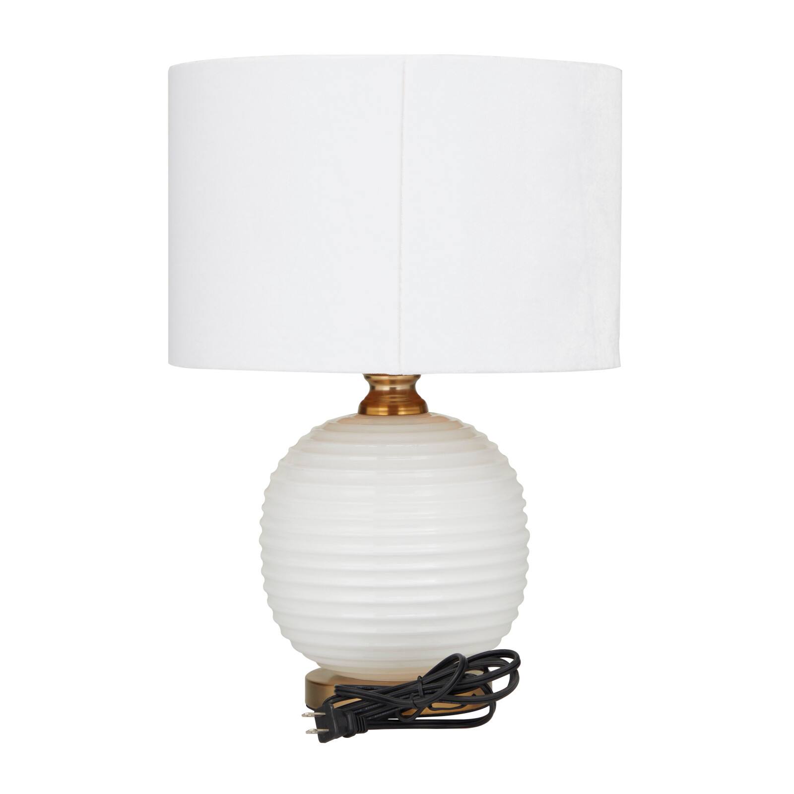 White Glass Modern Accent Lamp, 13&#x22; x 13&#x22; x 19&#x22;