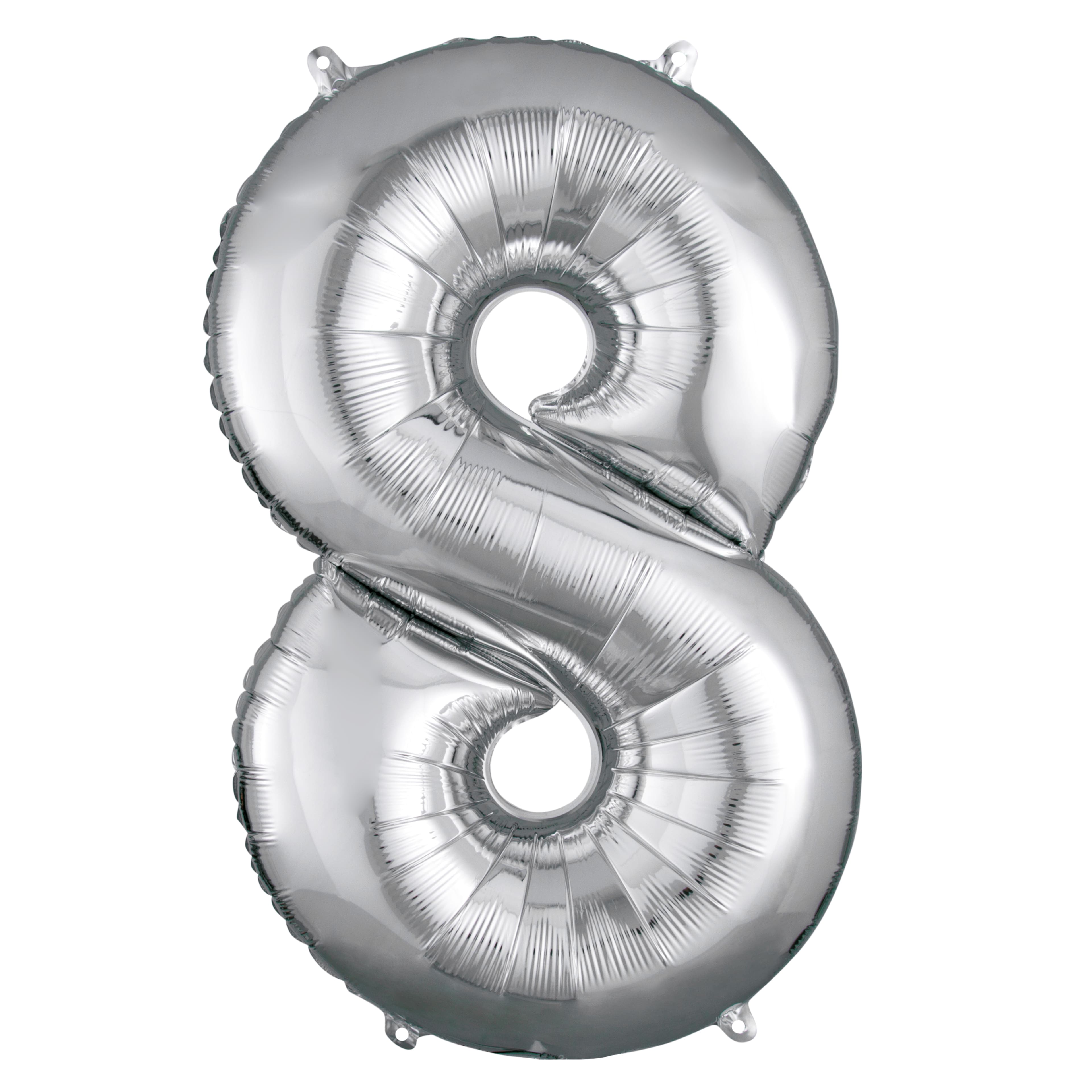 34&#x22; Silver Number Foil Balloon
