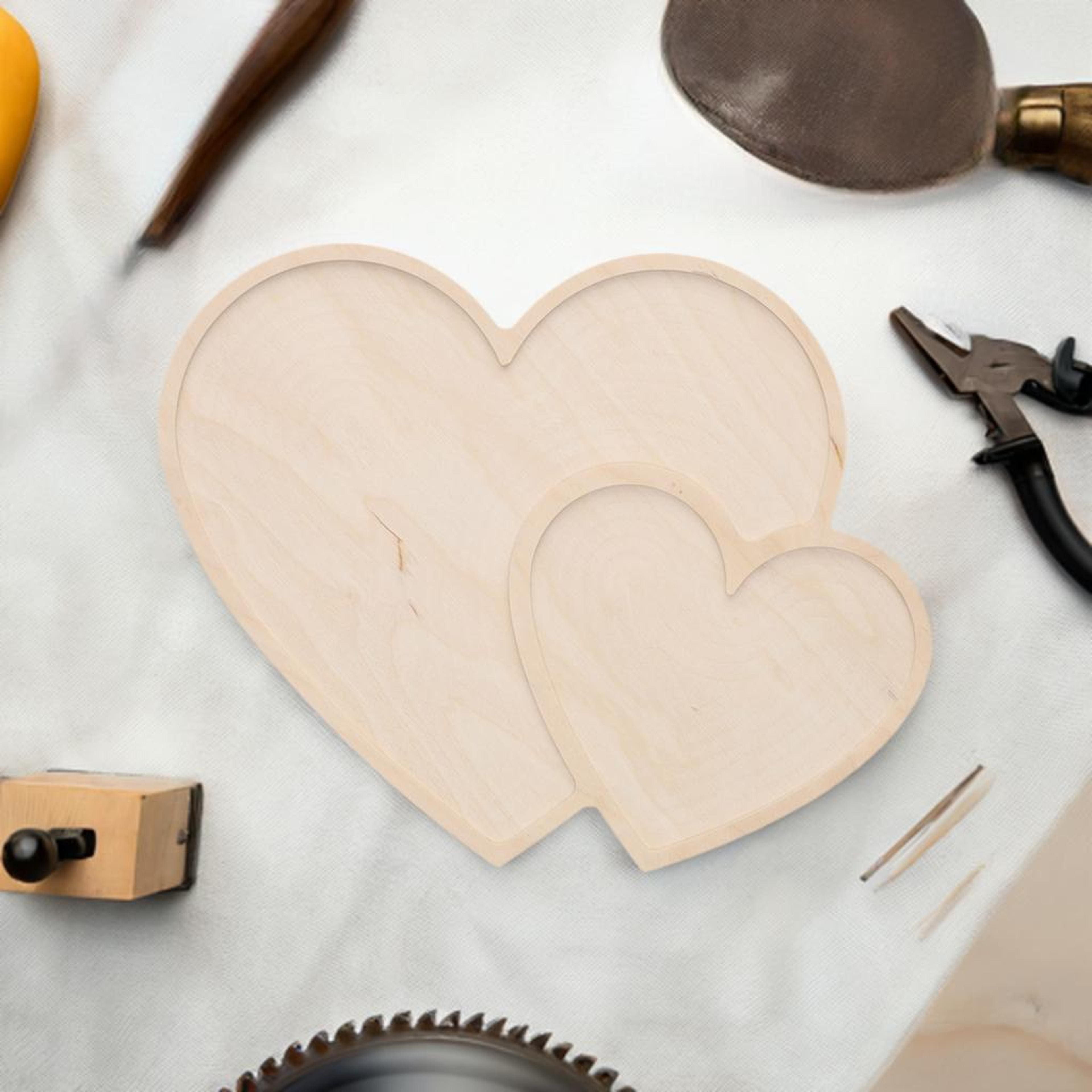 Leisure Arts&#xAE; 11.5&#x22; Hearts Welled Wood Surface