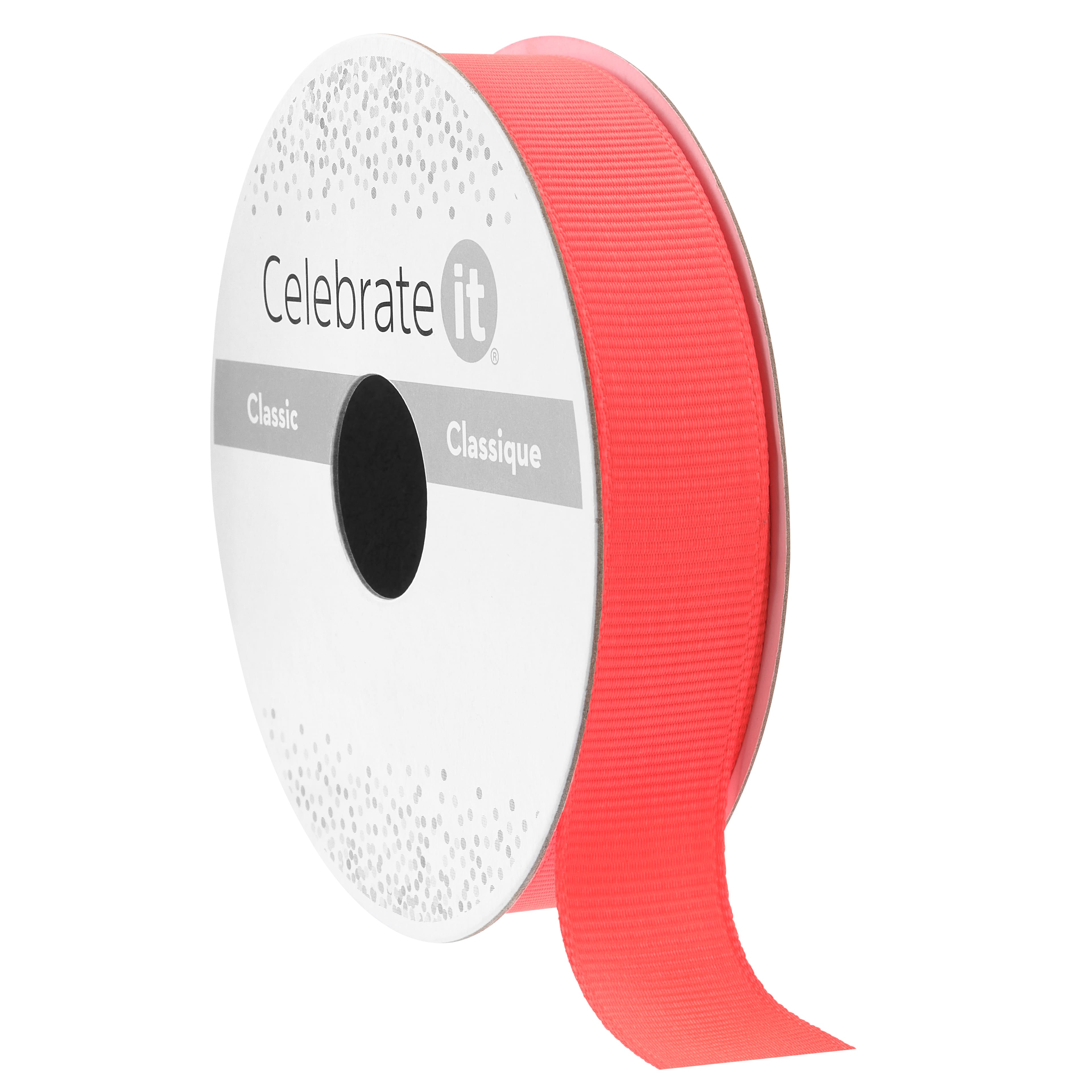 5/8" x 7yd. Neon Orange Grosgrain Ribbon by Celebrate It® Classic