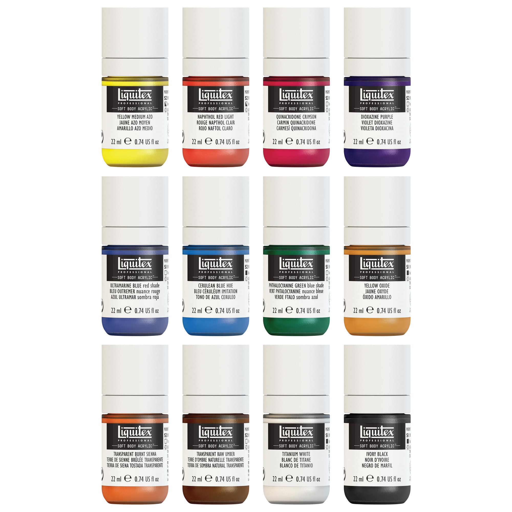 Liquitex Professional Soft Body Acrylic 12 x 22ml Set Essentials