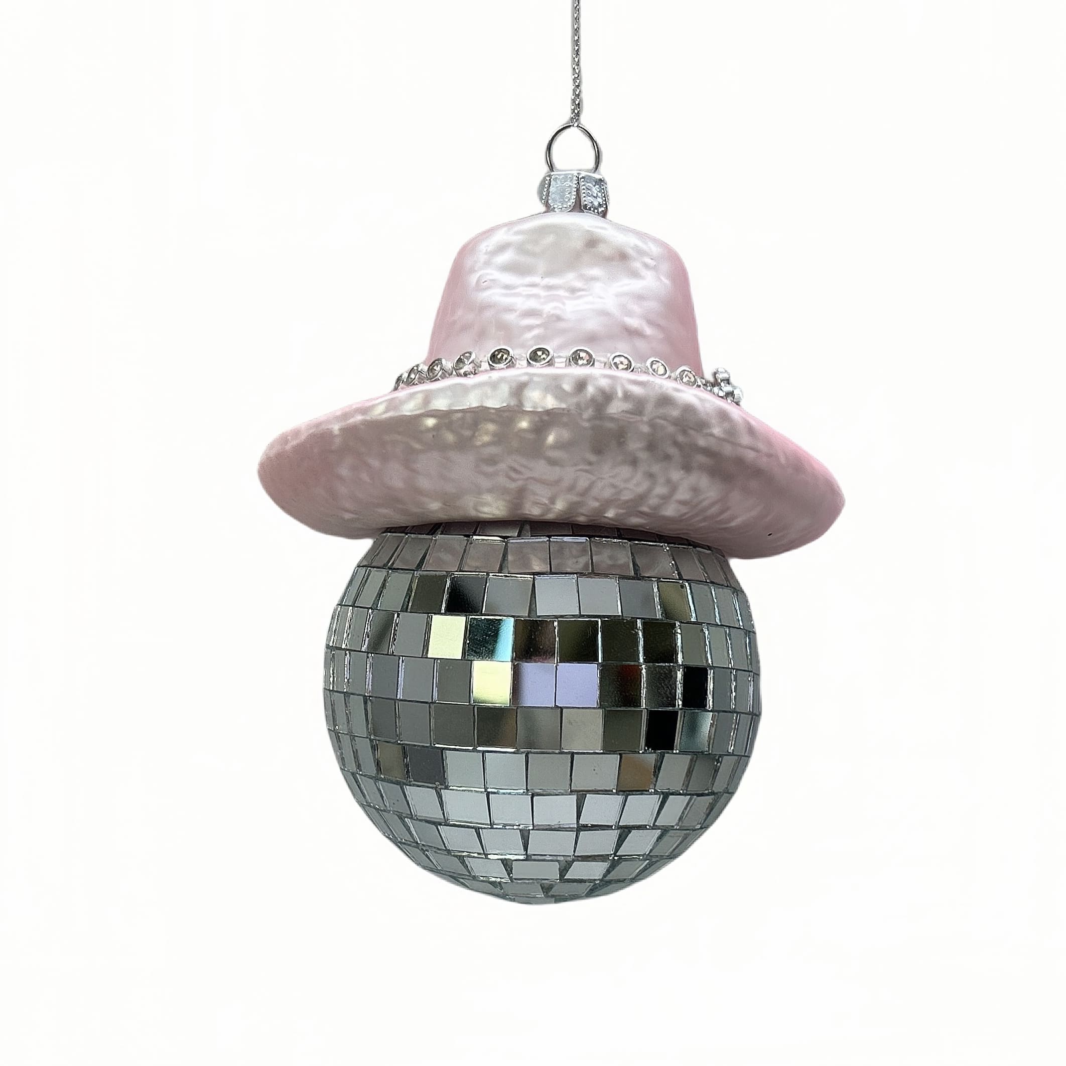 4.5&#x22; Disco Ball with Pink Hat Ornament by Ashland&#xAE;