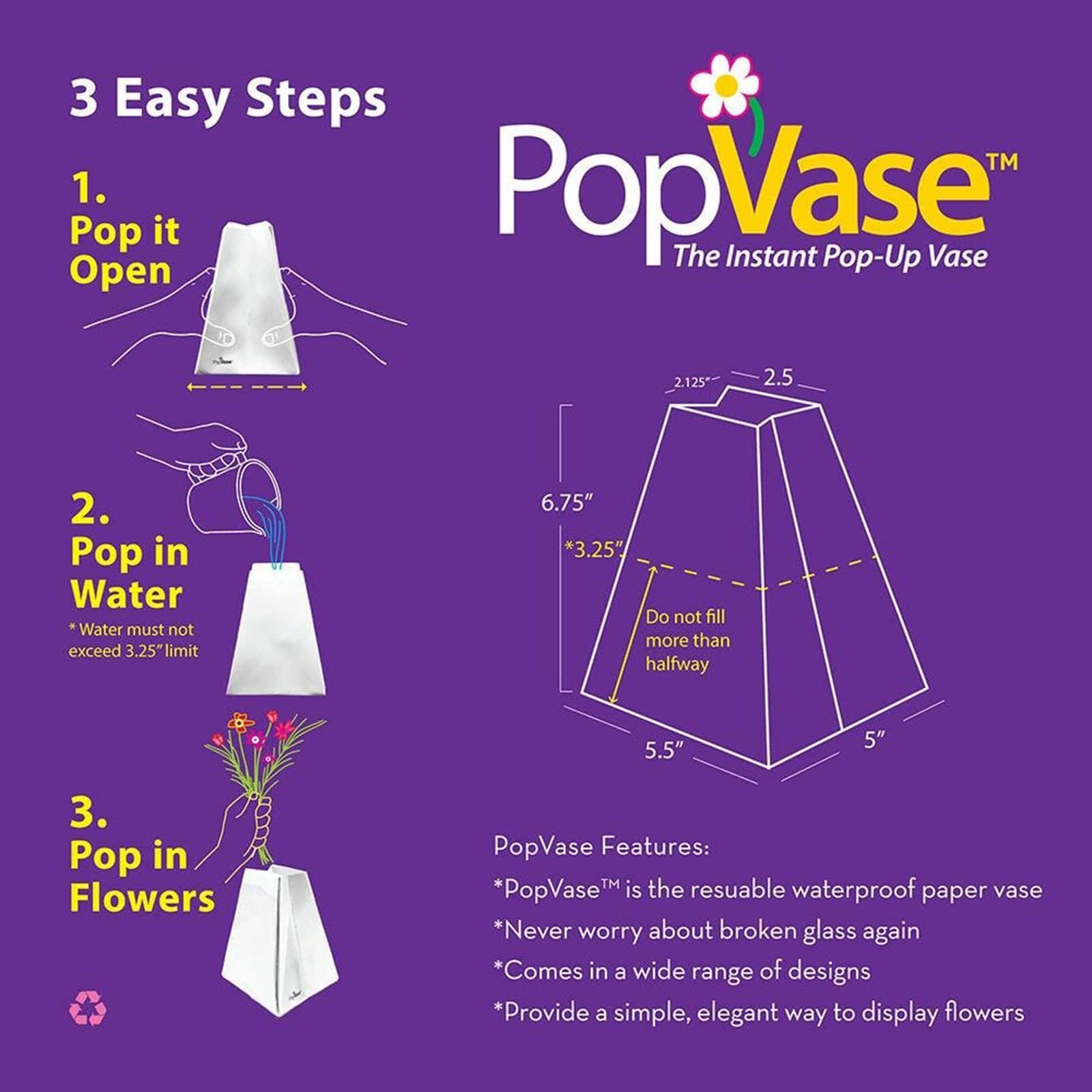 JAM Paper Pop-Up Vase Boxes