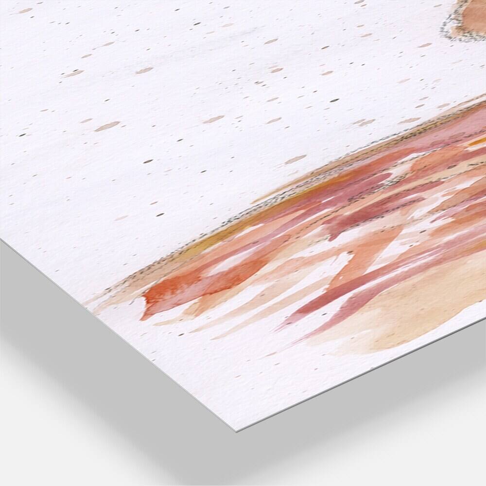 Designart Hand Painted Pink Flamingo Cottage 3 Panel Oversized Wall Clock